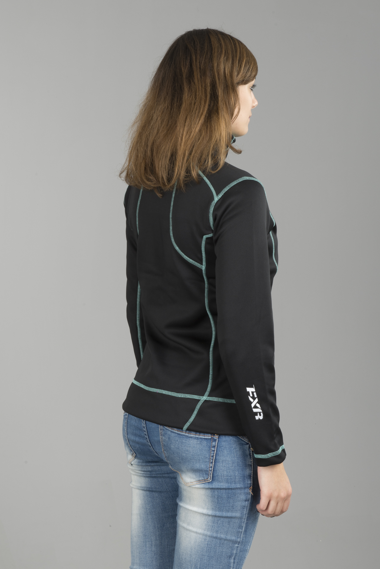 Tröja Zip Up Dam FXR Elevation Tech Svart Mint Tröja Zip Up Dam FXR Elevation Tech Svart Mint