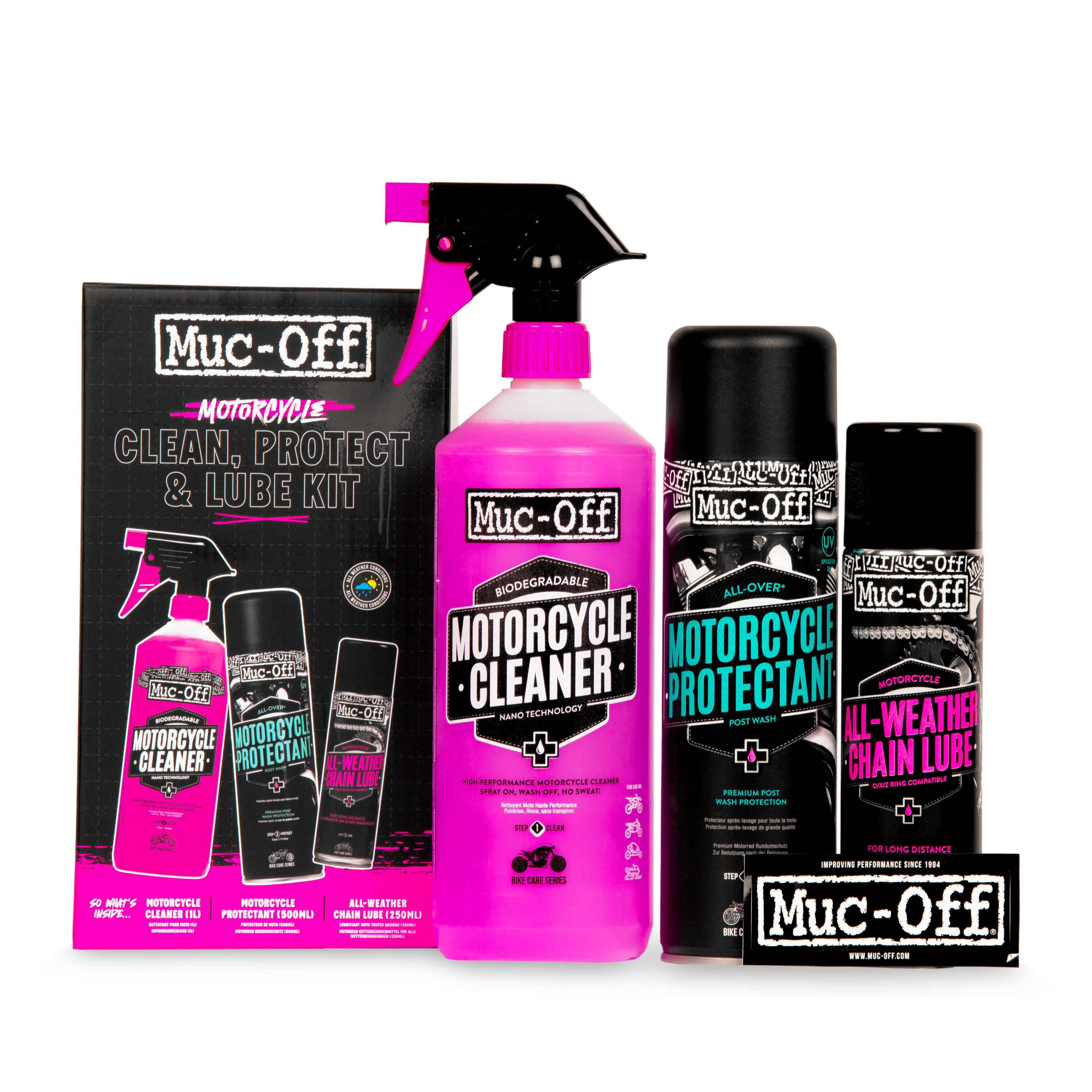 Muc-Off Motorcycle Clean, Protect & Lube Kit