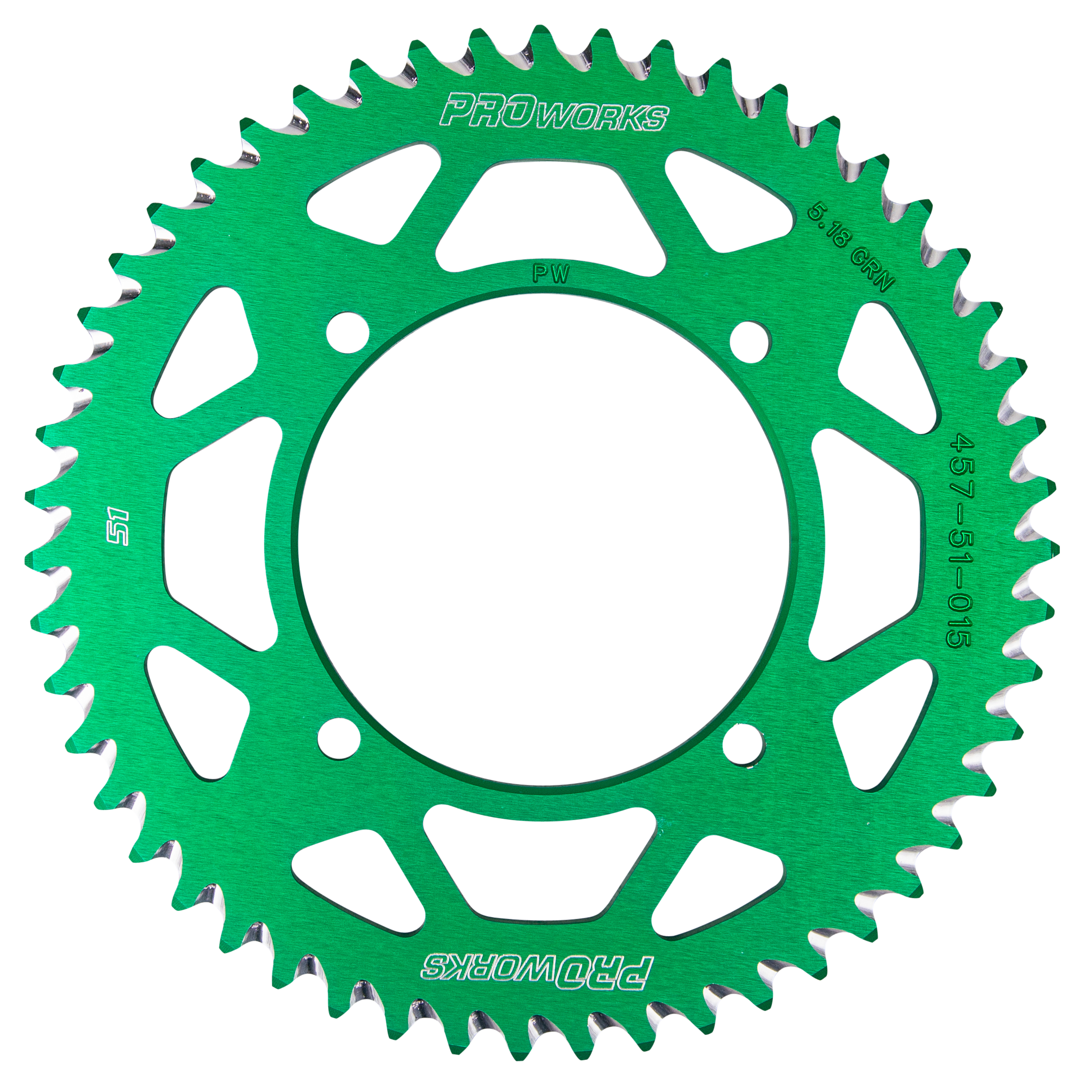 Proworks Aluminum Rear Sprocket Green