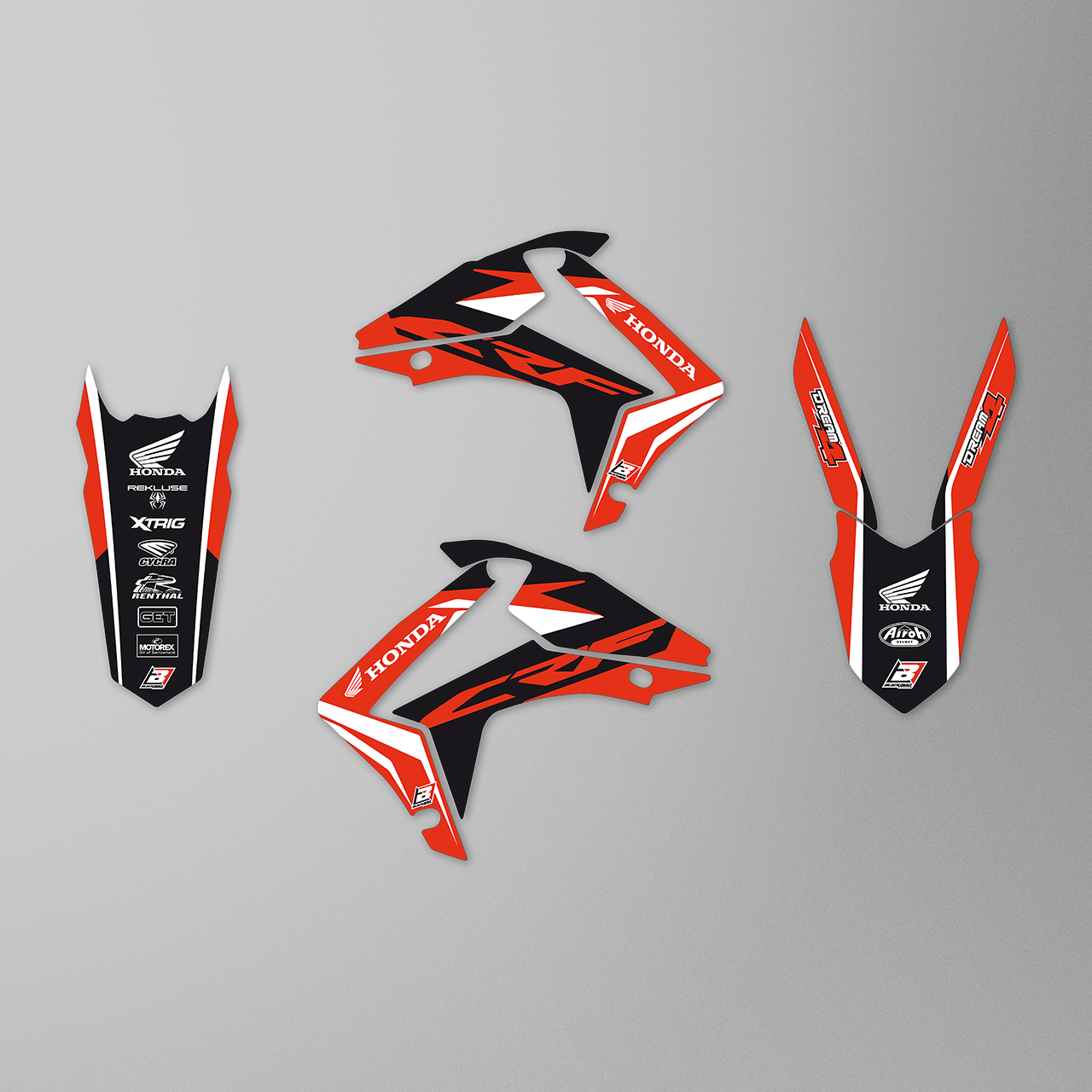 Blackbird Dream 4 Complete Decal Kit with Seat Cover Red-White-Black