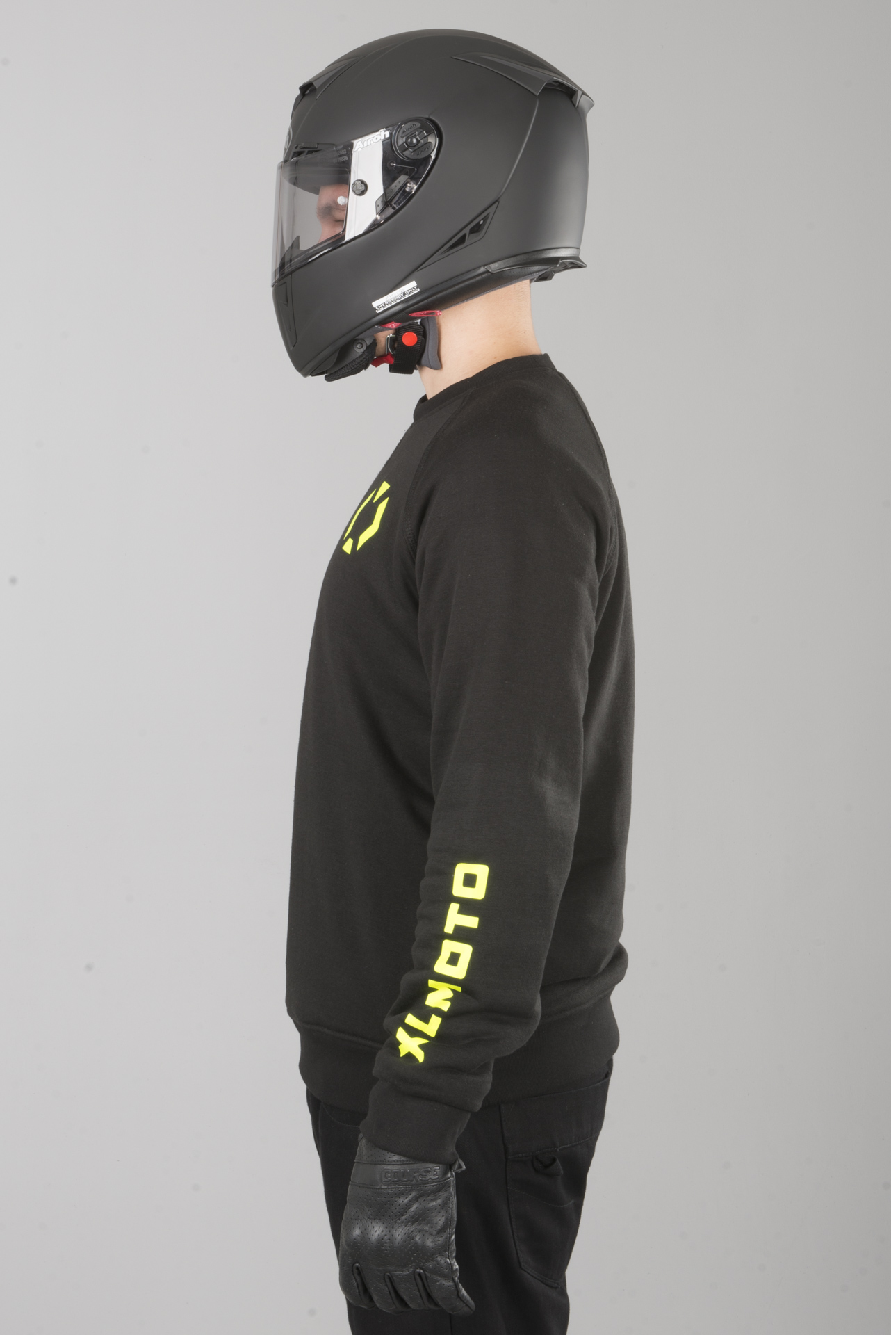 XLMOTO Motorrad Sweatshirt Aramidverstärkt Schwarz Gelb XLMOTO Motorrad Sweatshirt Aramidverstärkt Schwarz Gelb