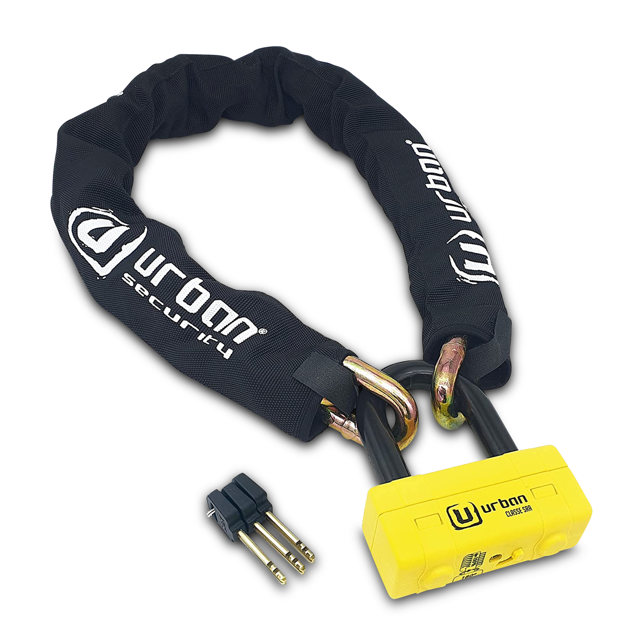 Mini U-slot UR74 + Ketting URBAN ø13,5mm Klasse SRA 150cm