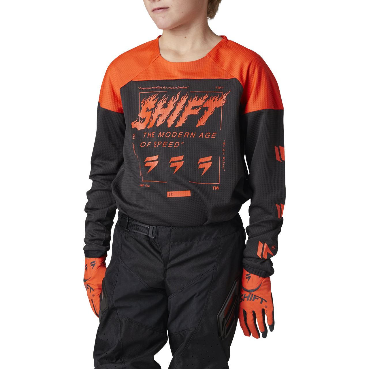 Shift White Label Flame Youth MX Jersey