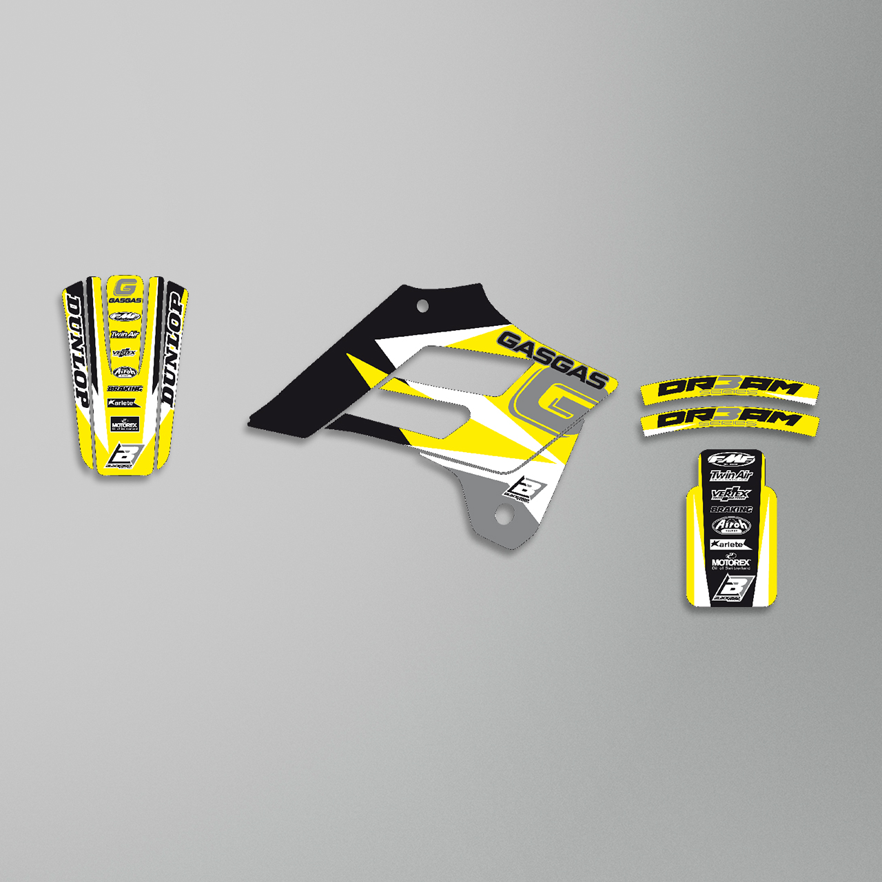 Blackbird Dream 3 Complete Decal Kit with Seat Cover Yellow Black