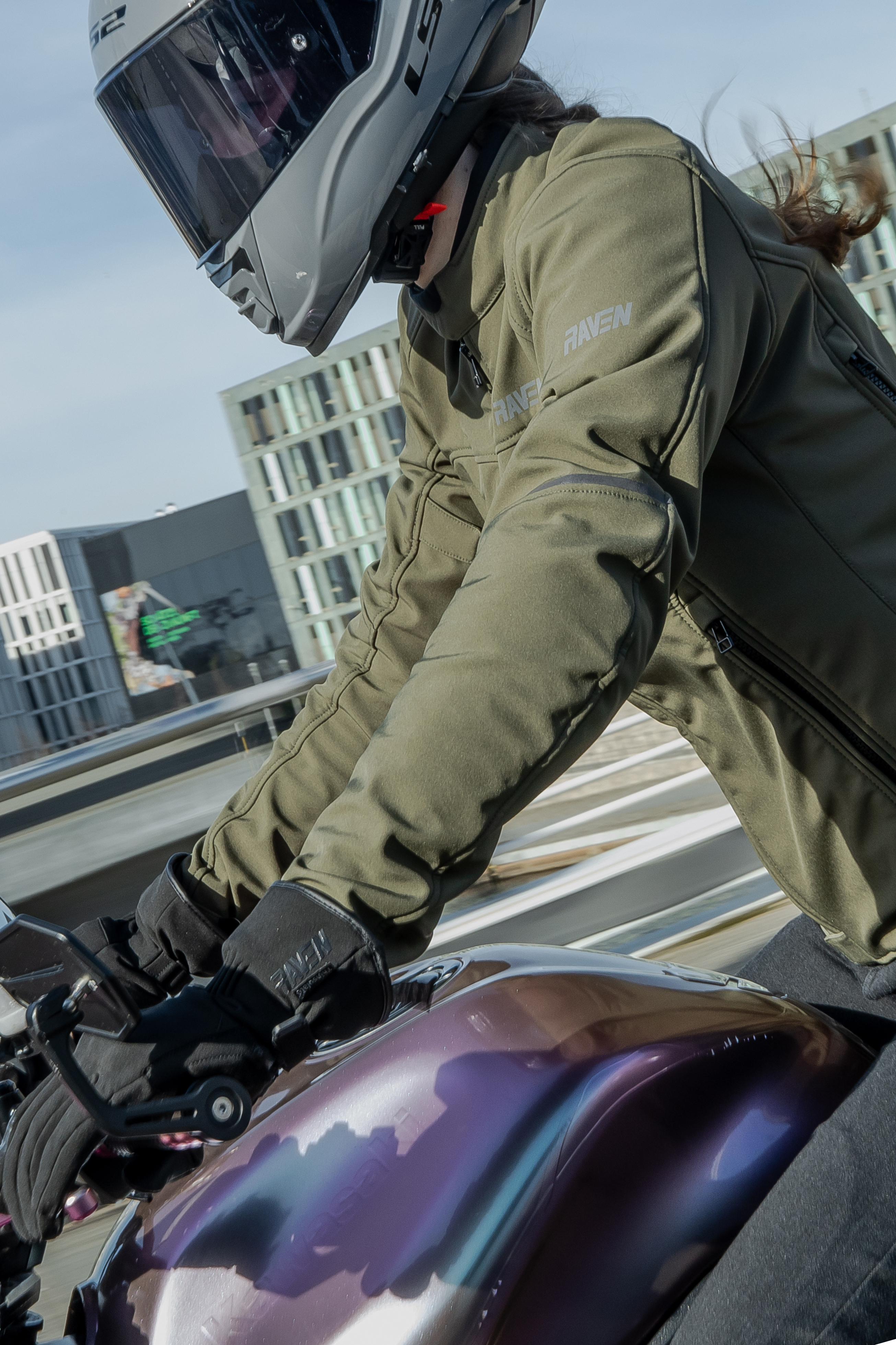 Chaqueta de Moto Mujer Raven Rila Softshell WP