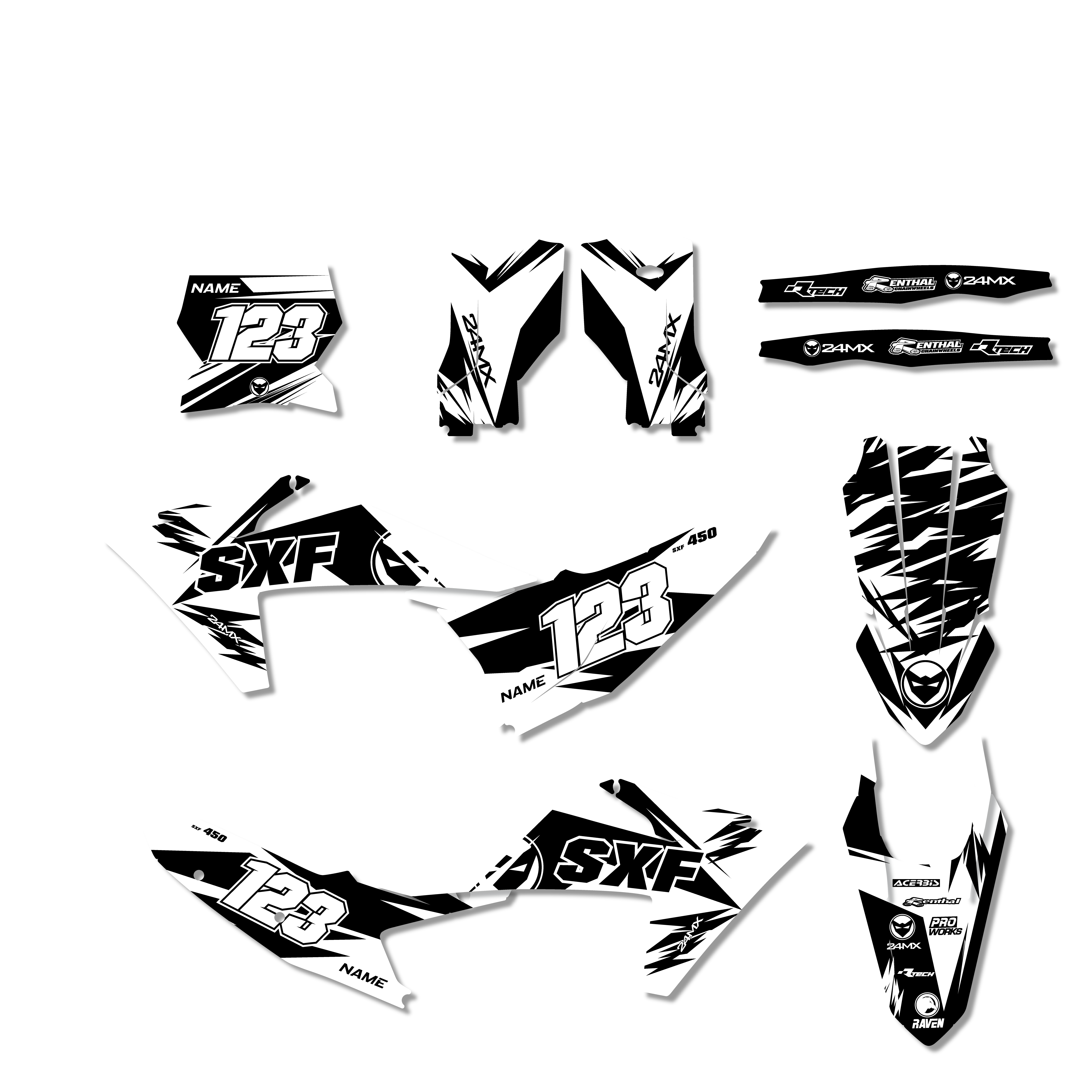 Gepersonaliseerde 24MX Holo Stickerset Zilver