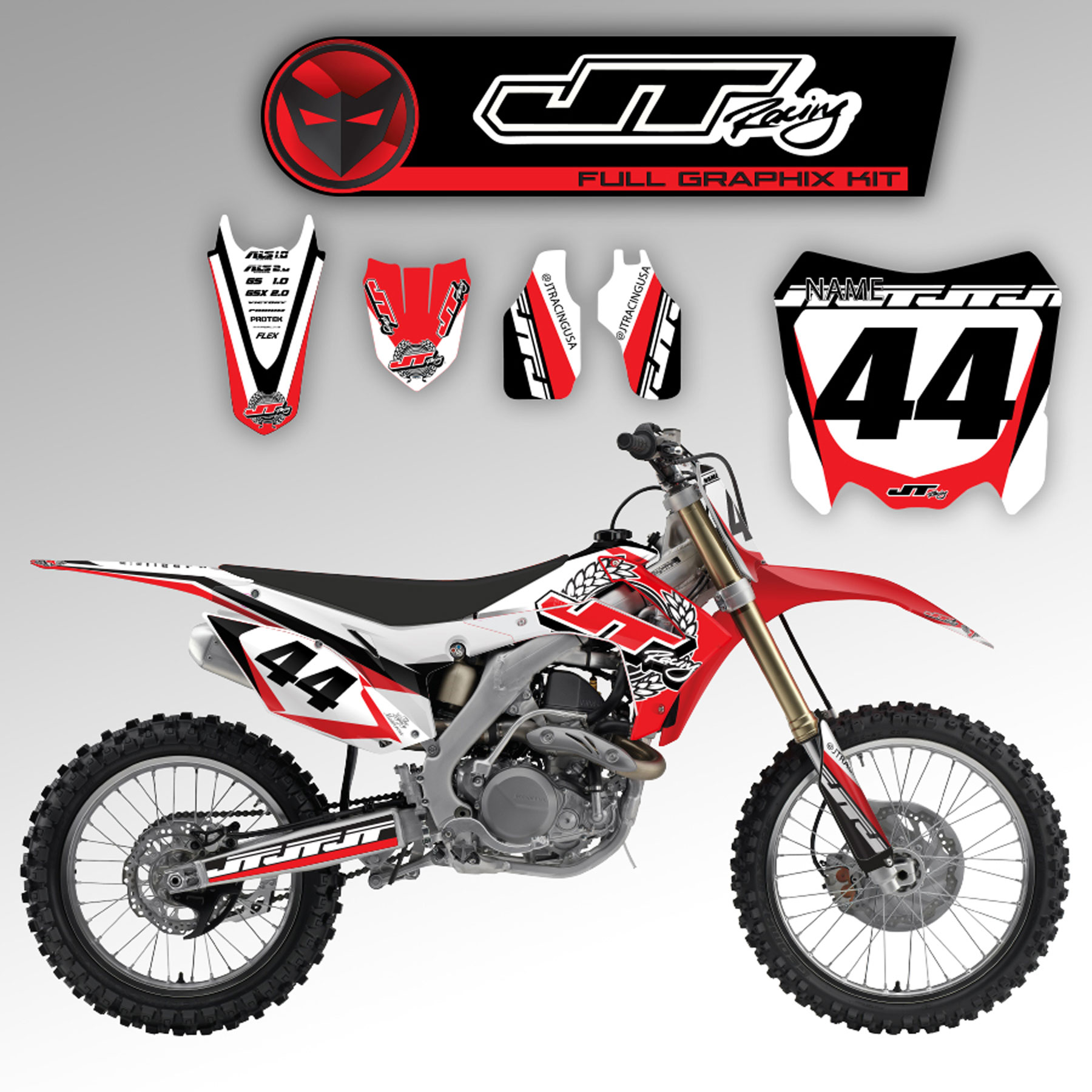 Complete Stickerset JT Racing en Nummerplaatstickers