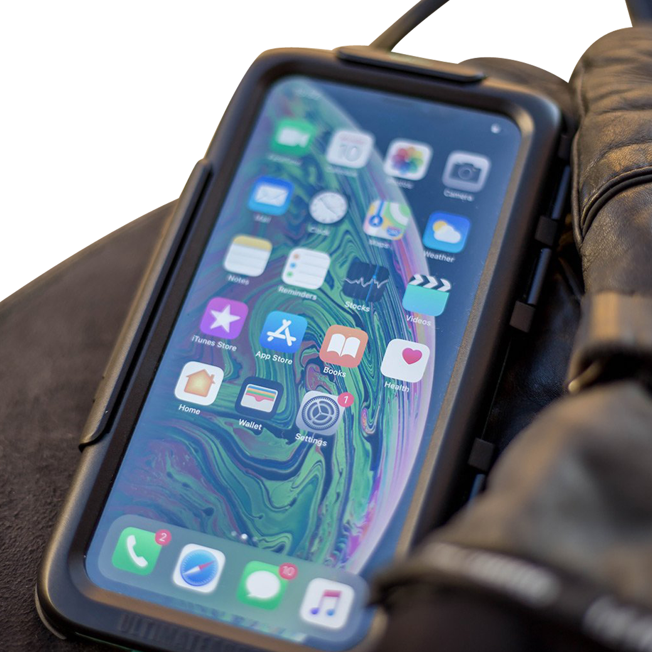 Ultimateaddons Universal L Sized Waterdicht Telefoonhoes Zwart-Groen
