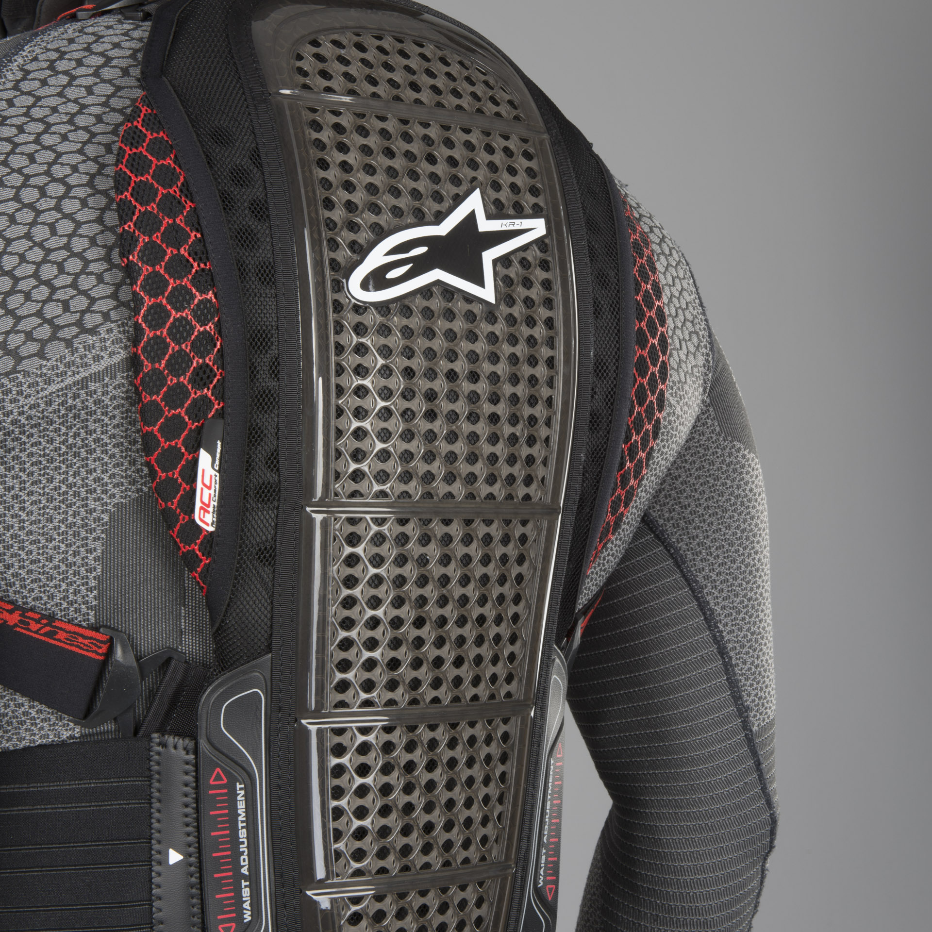 Espaldera Alpinestars Nucleon KR-1 Ahumado-Negro-Rojo