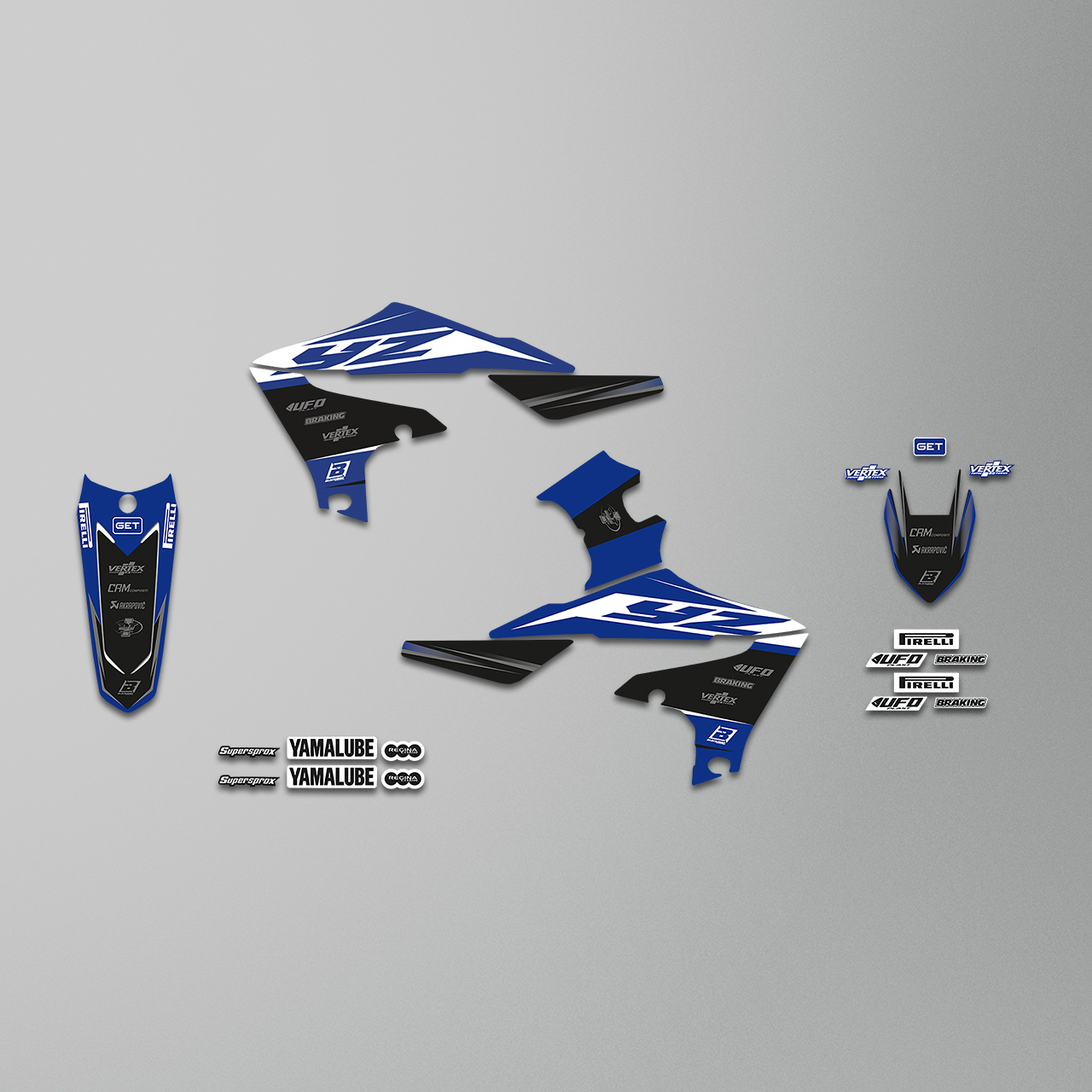 Blackbird Replica Racing 19 Complete Decal Kit with Seat Cover Blue-Black-White