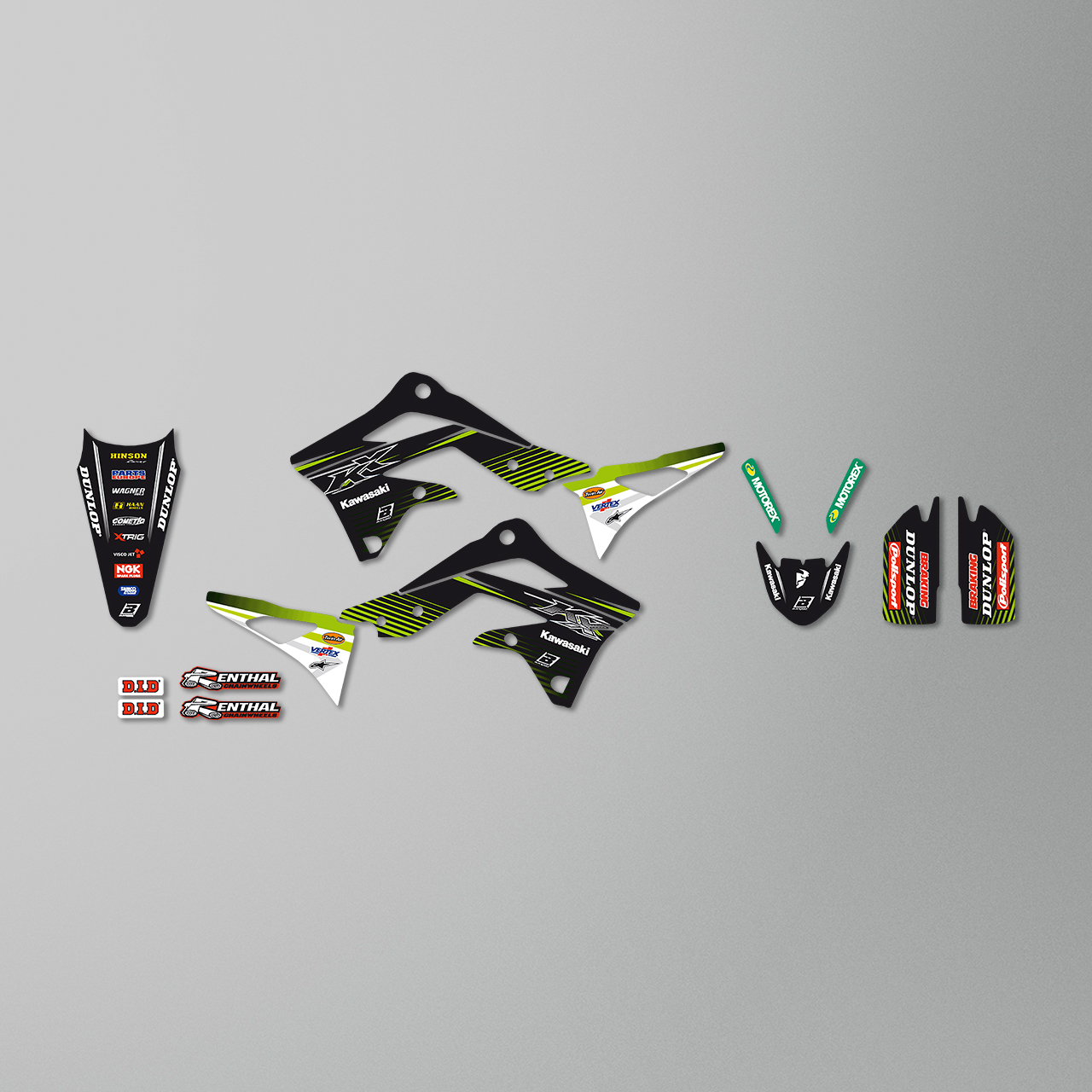 Blackbird Replica Racing Team 2018 Complete Decal Kit with Seat Cover Black-Green
