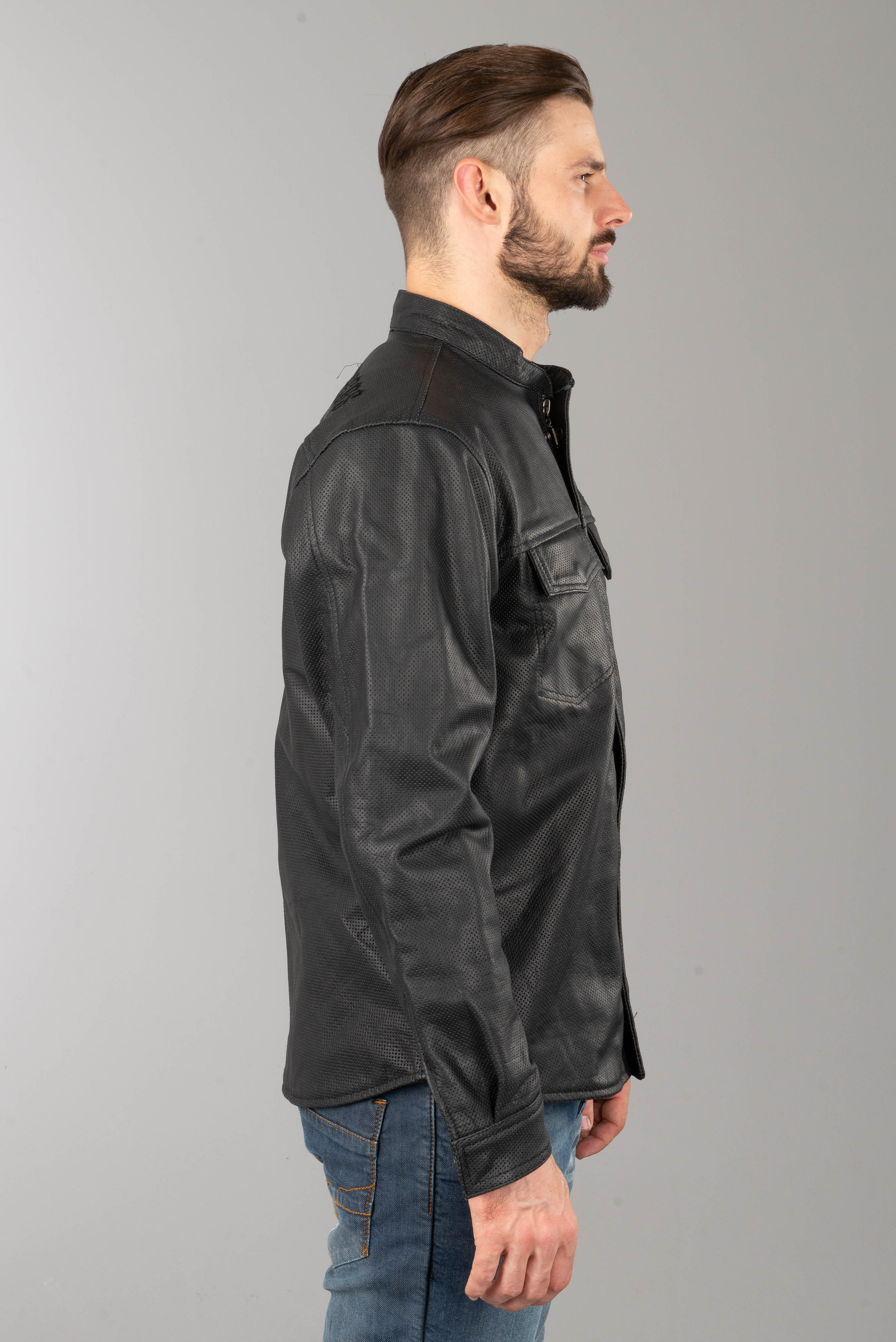 West Coast Choppers OG Perforated Leather Shirt