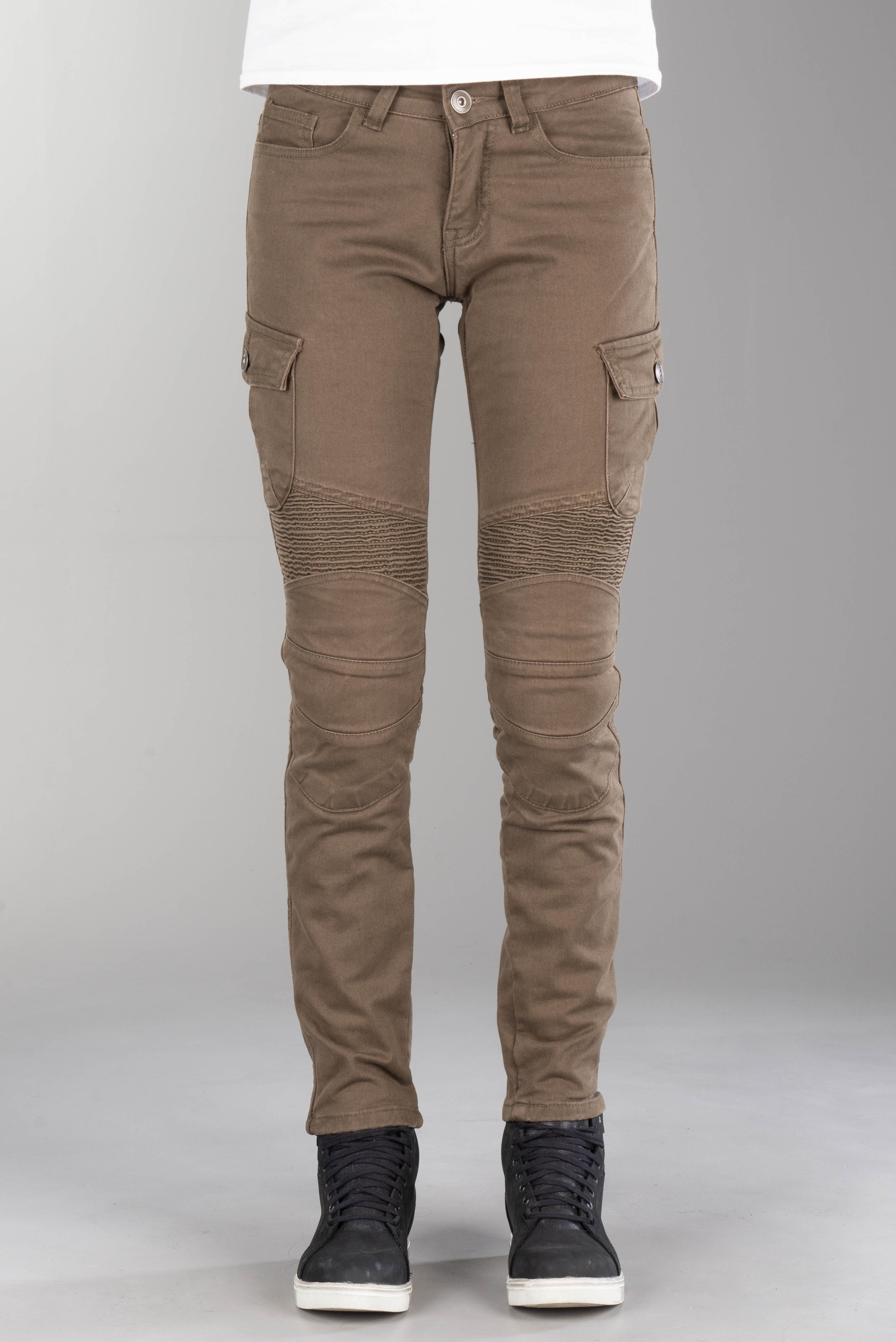 MC Bukser Course Wasteland Aramid Forsterkede Dame Khaki MC Bukser Course Wasteland Aramid Forsterkede Dame Khaki