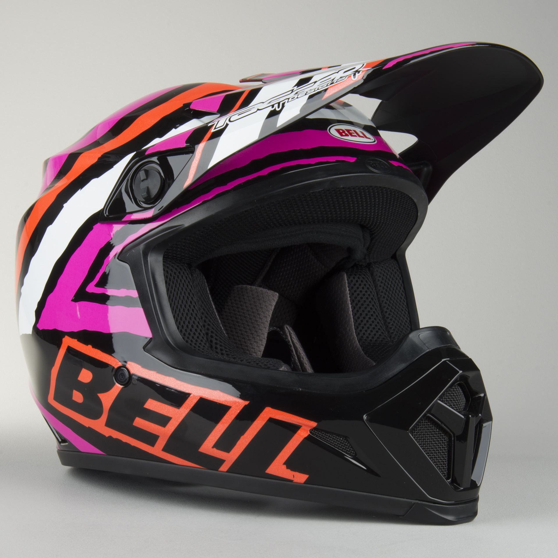 pink motocross helmet