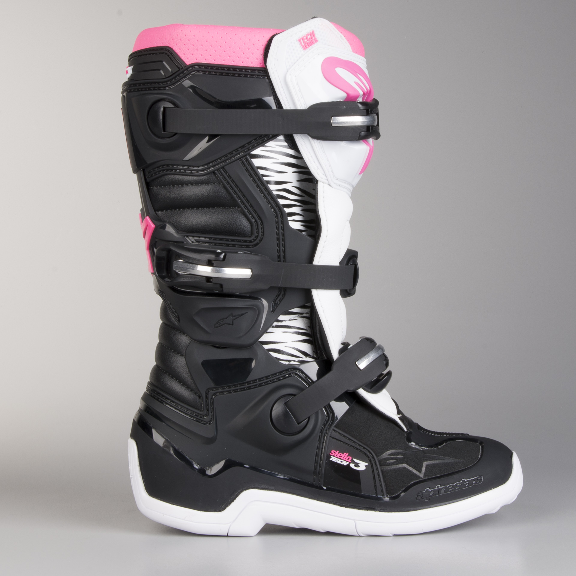 Crosstövlar Alpinestars Tech 3 Dam Svart Vit Rosa Crosstövlar Alpinestars Tech 3 Dam Svart Vit Rosa