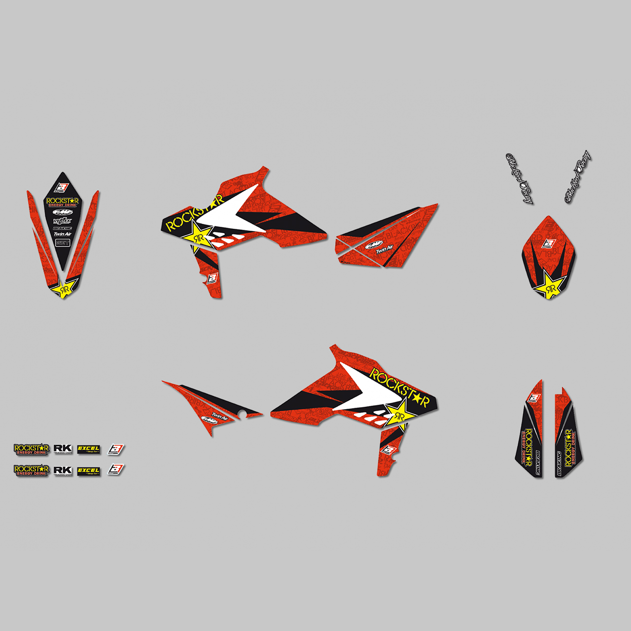 Juego de Adhesivos Blackbird Rockstar Energy