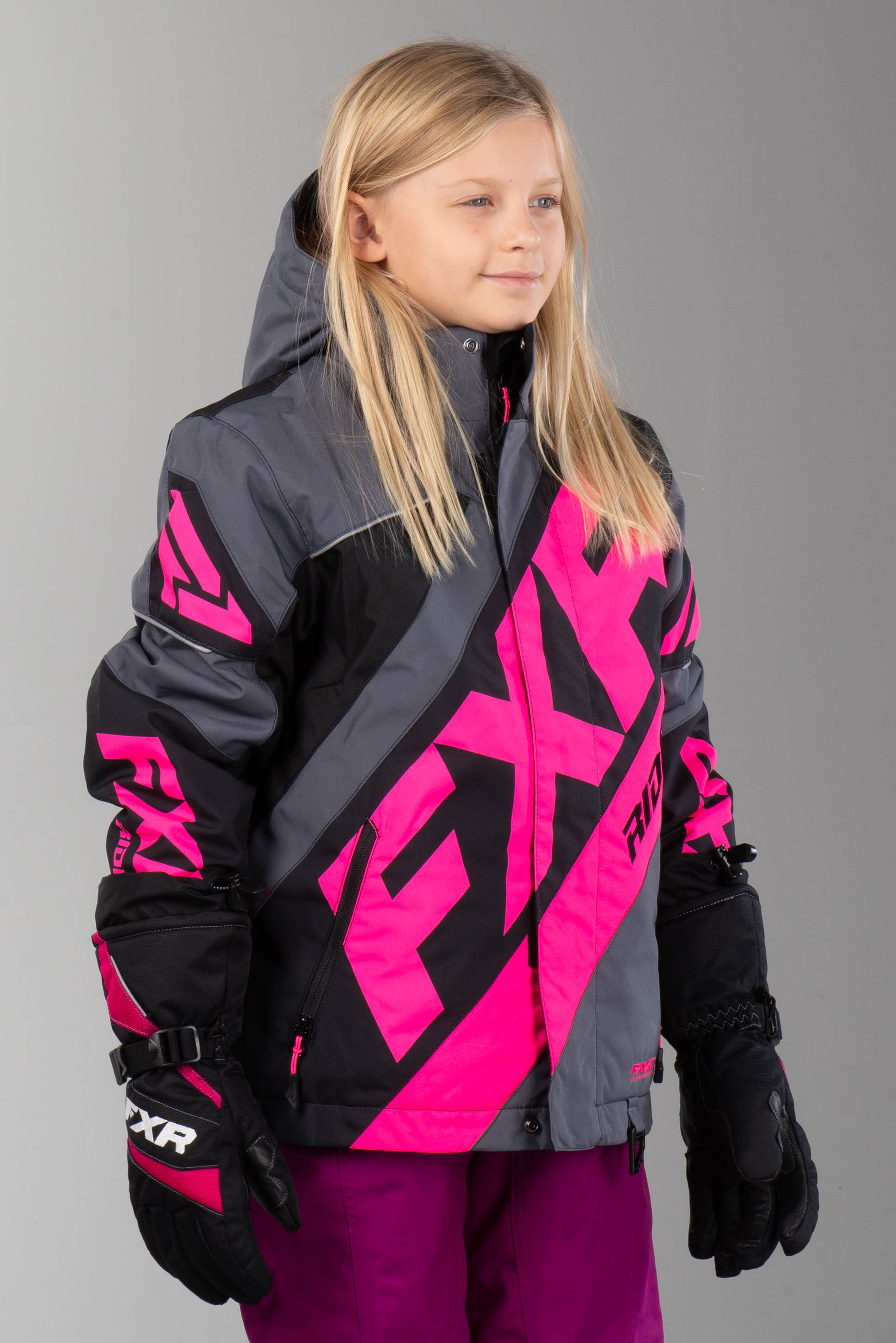 FXR CX Jacka Barn Mörkgrå Svart Rosa FXR CX Jacka Barn Mörkgrå Svart Rosa