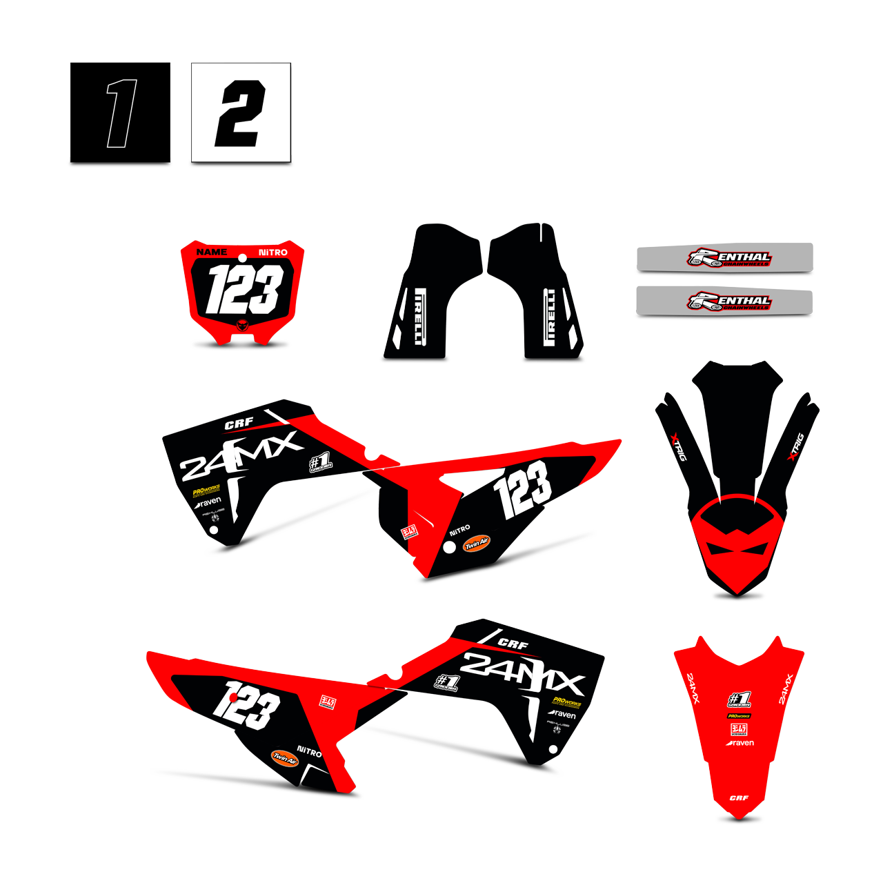 24MX Honda BRW Decal Kit