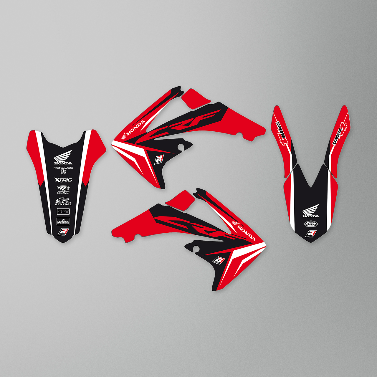 Blackbird Dream 4 Decal Kit Red-Black-White