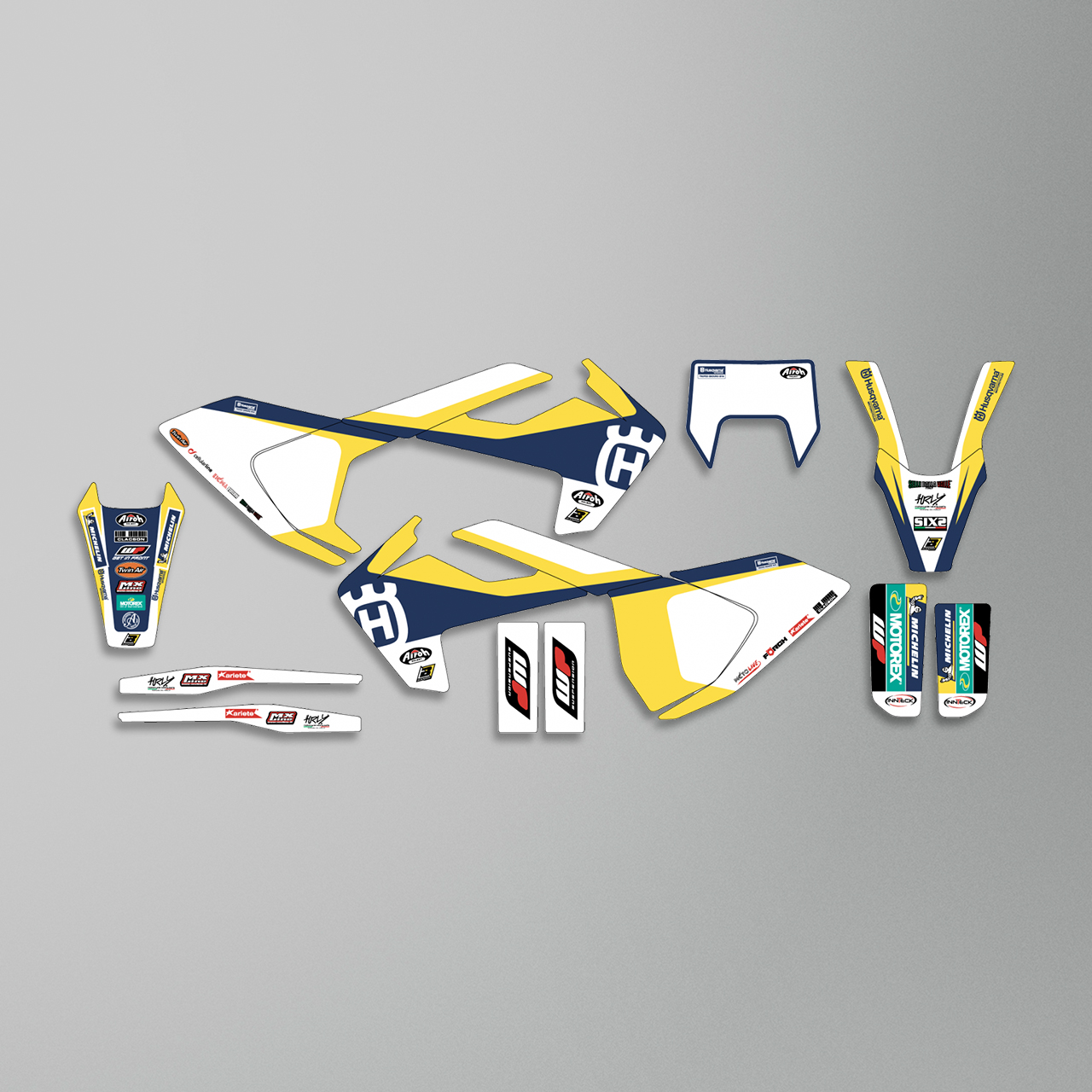 Blackbird Replica Trophy 2019 Complete Decal Kit with Seat Cover White-Yellow-Blue