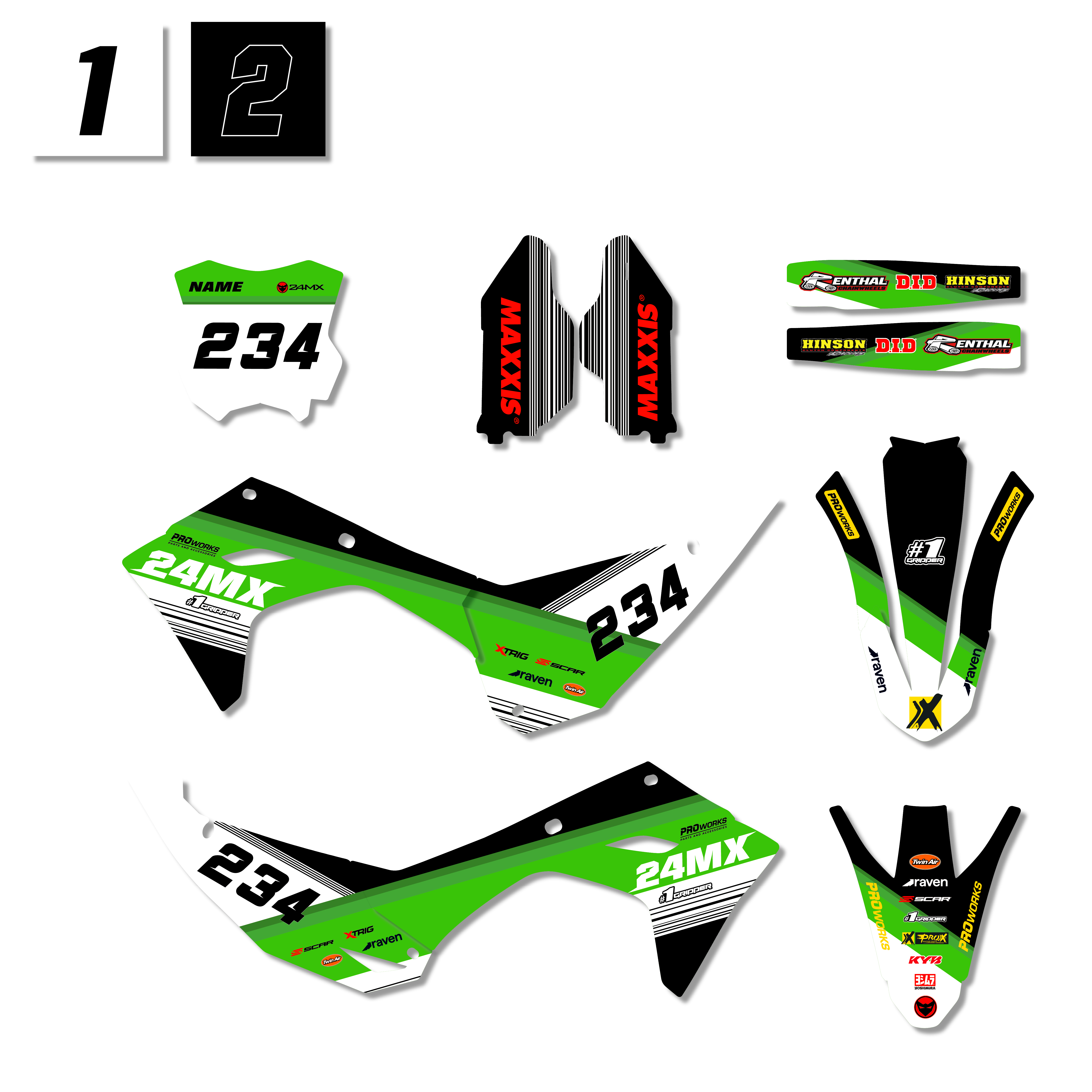 Stickerset 24MX Kawasaki Gradient