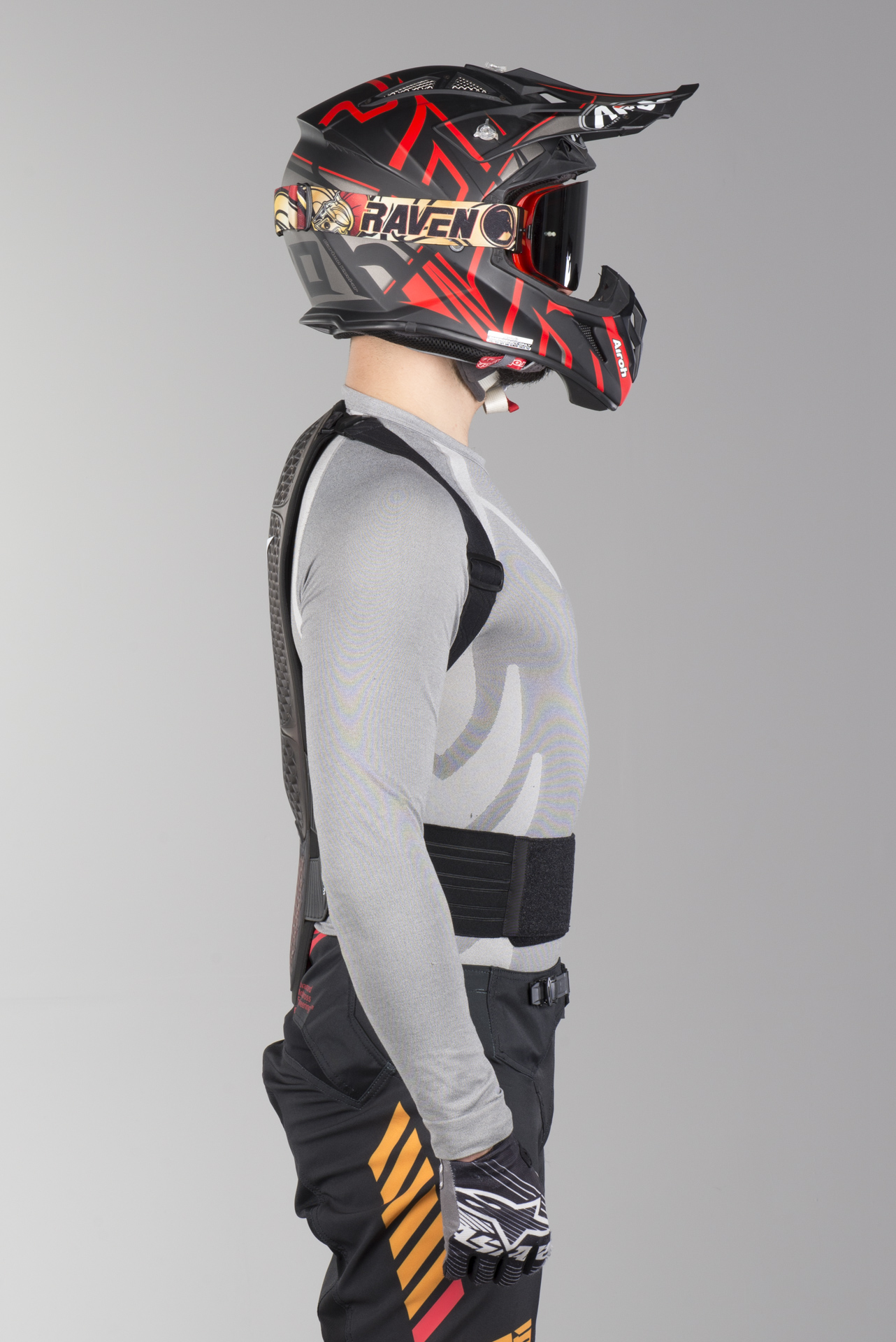 Espaldera Alpinestars Nucleon KR-1 Celli Transparente-Rojo-Negro