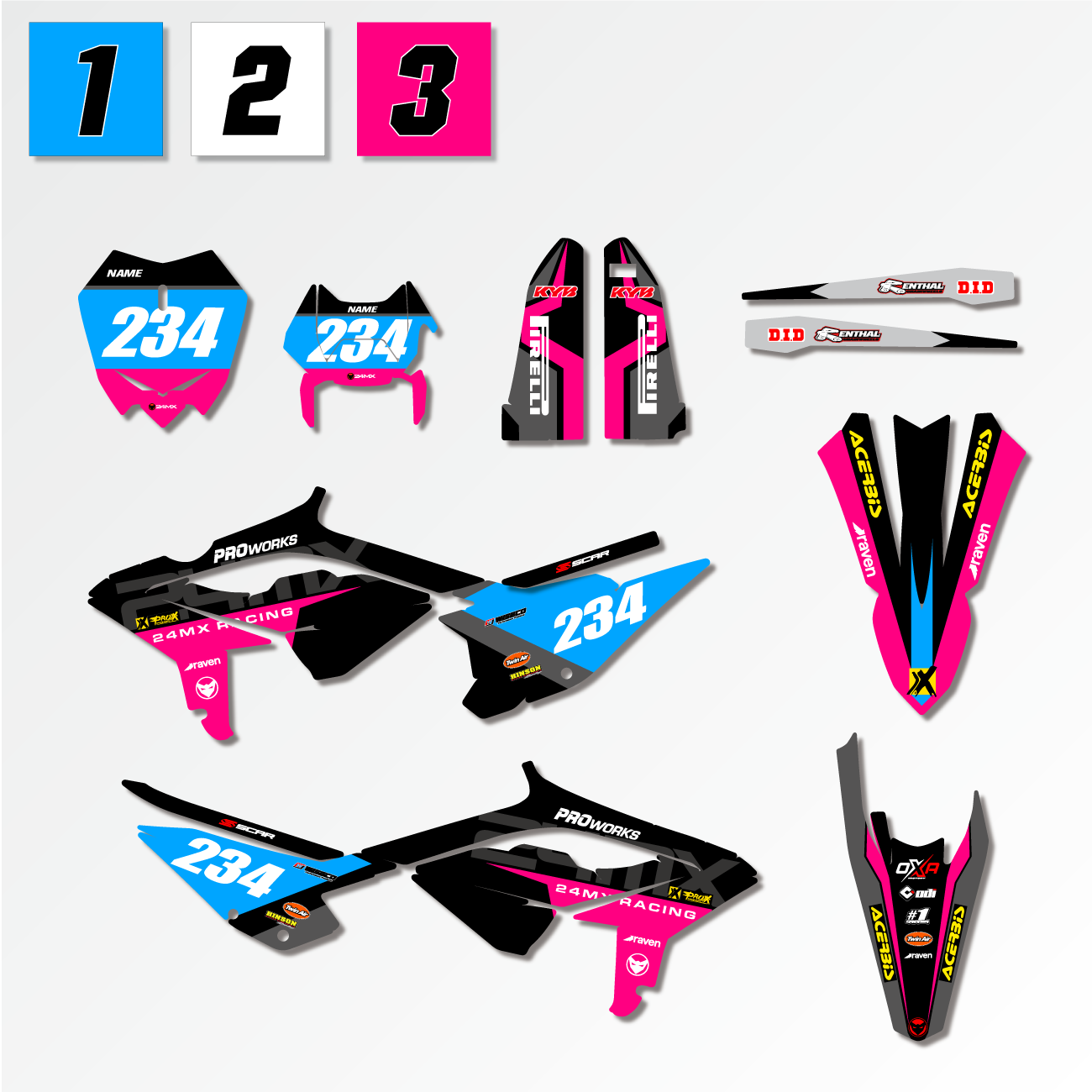 Kit De Adhesivos 24MX Beta Dritto Negro