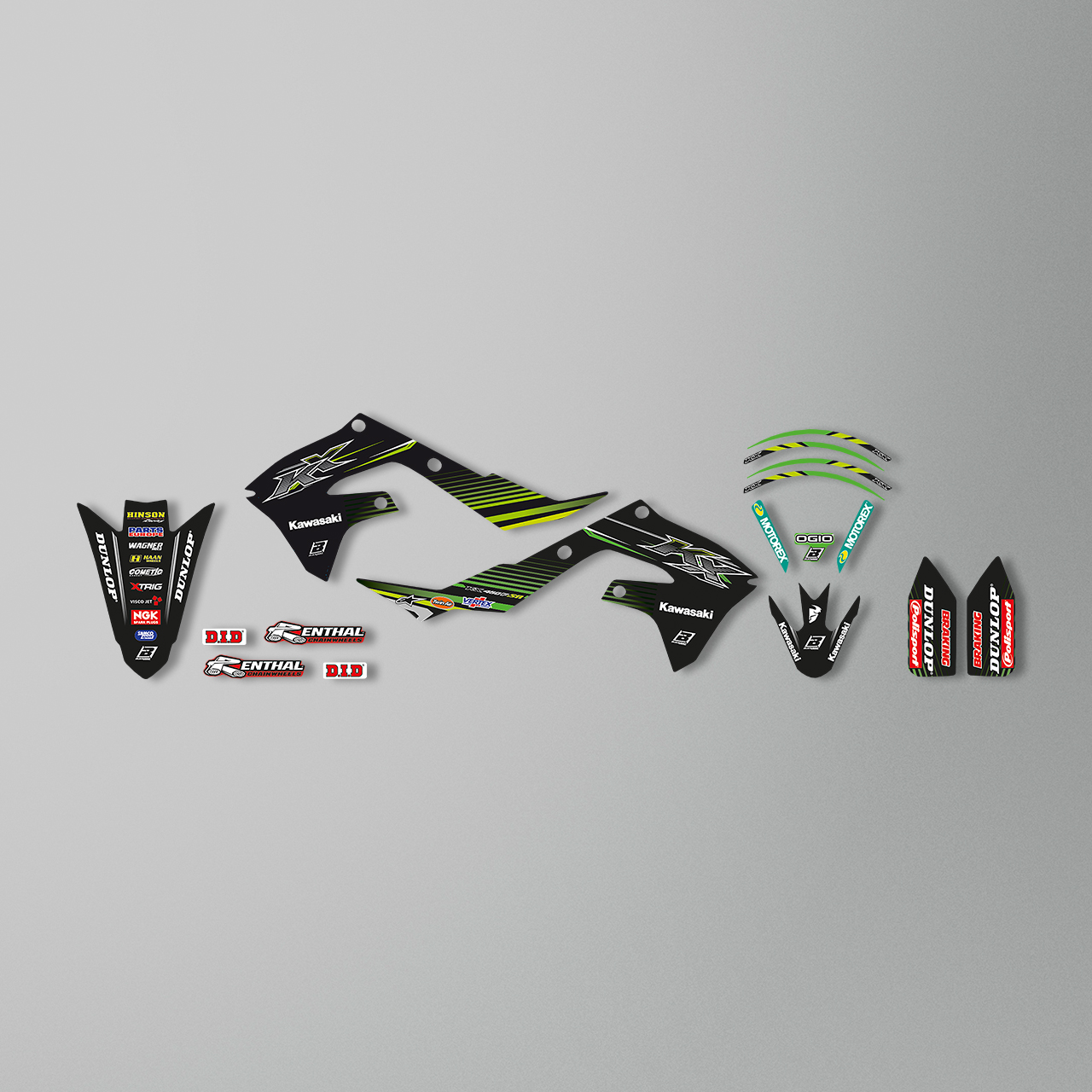 Blackbird Replica Racing Team 2018 Complete Decal Kit with Seat Cover Black-Green