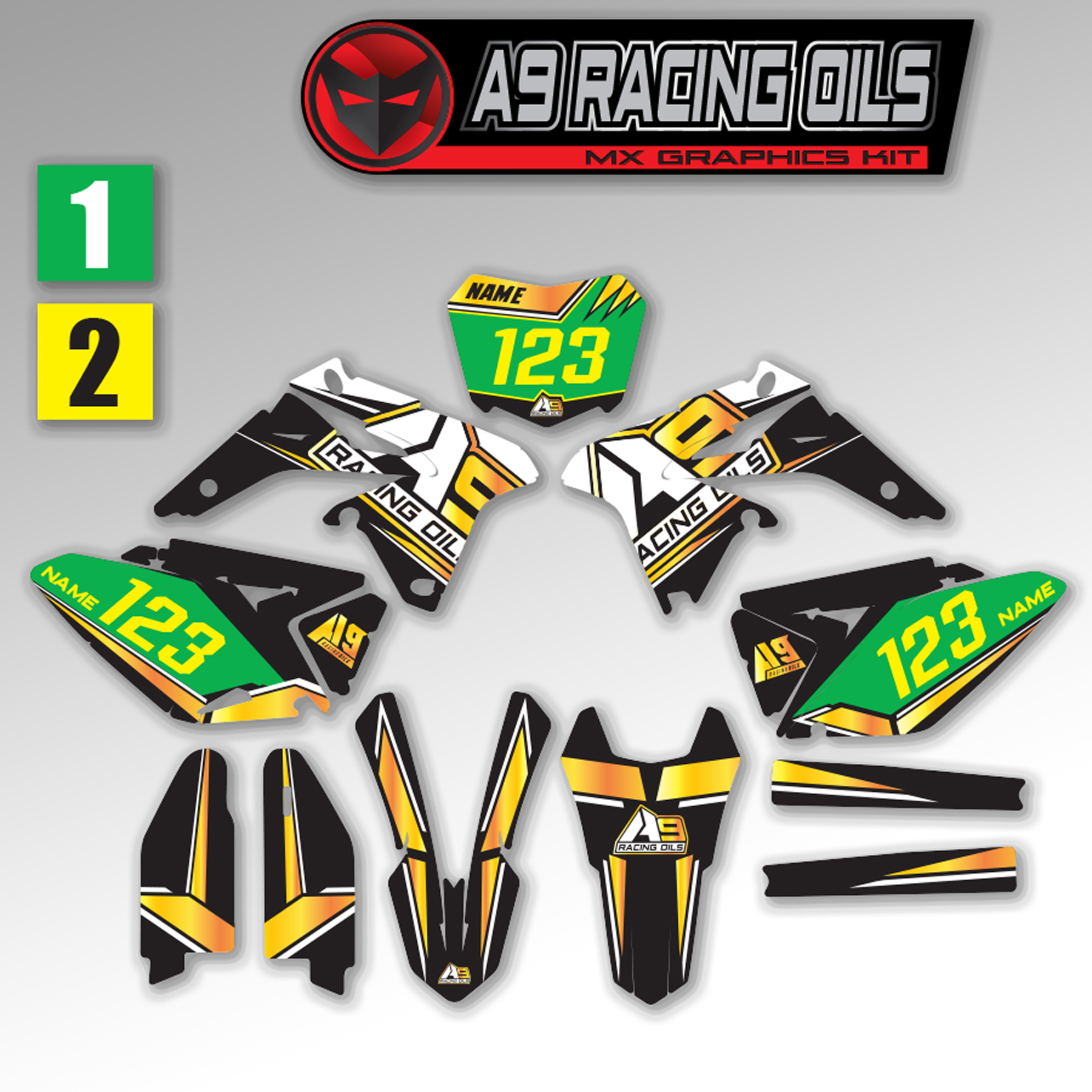 Complete A9 Stickerset en Nummerplaatstickers