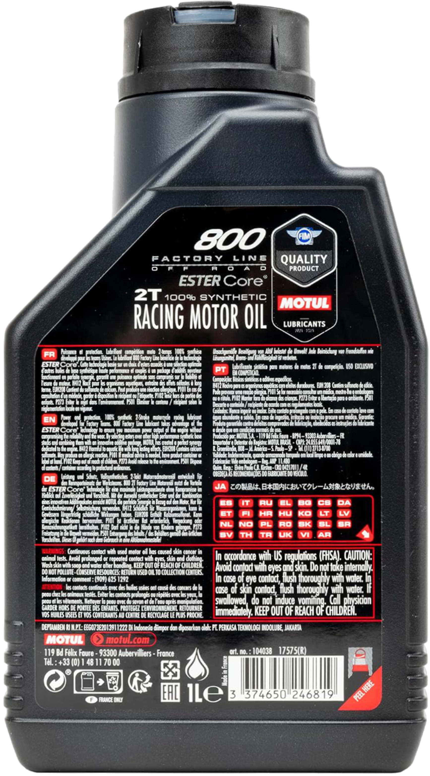 Tweetaktolie Synthetisch Motul 800 Offroad 2T 1L