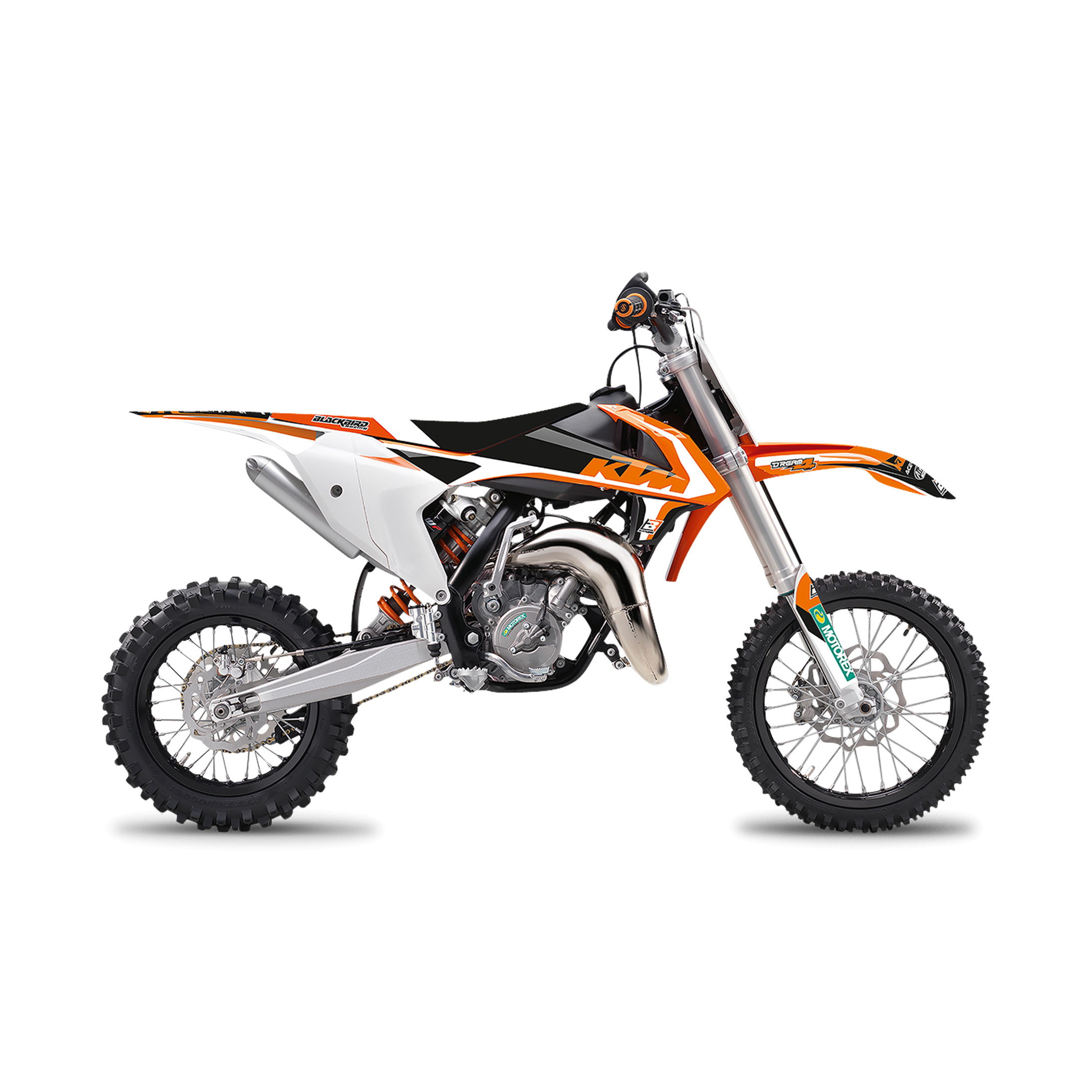 Complete Stickerset + Zadelovertrek Blackbird Dream 4 Oranje-Wit-Zwart