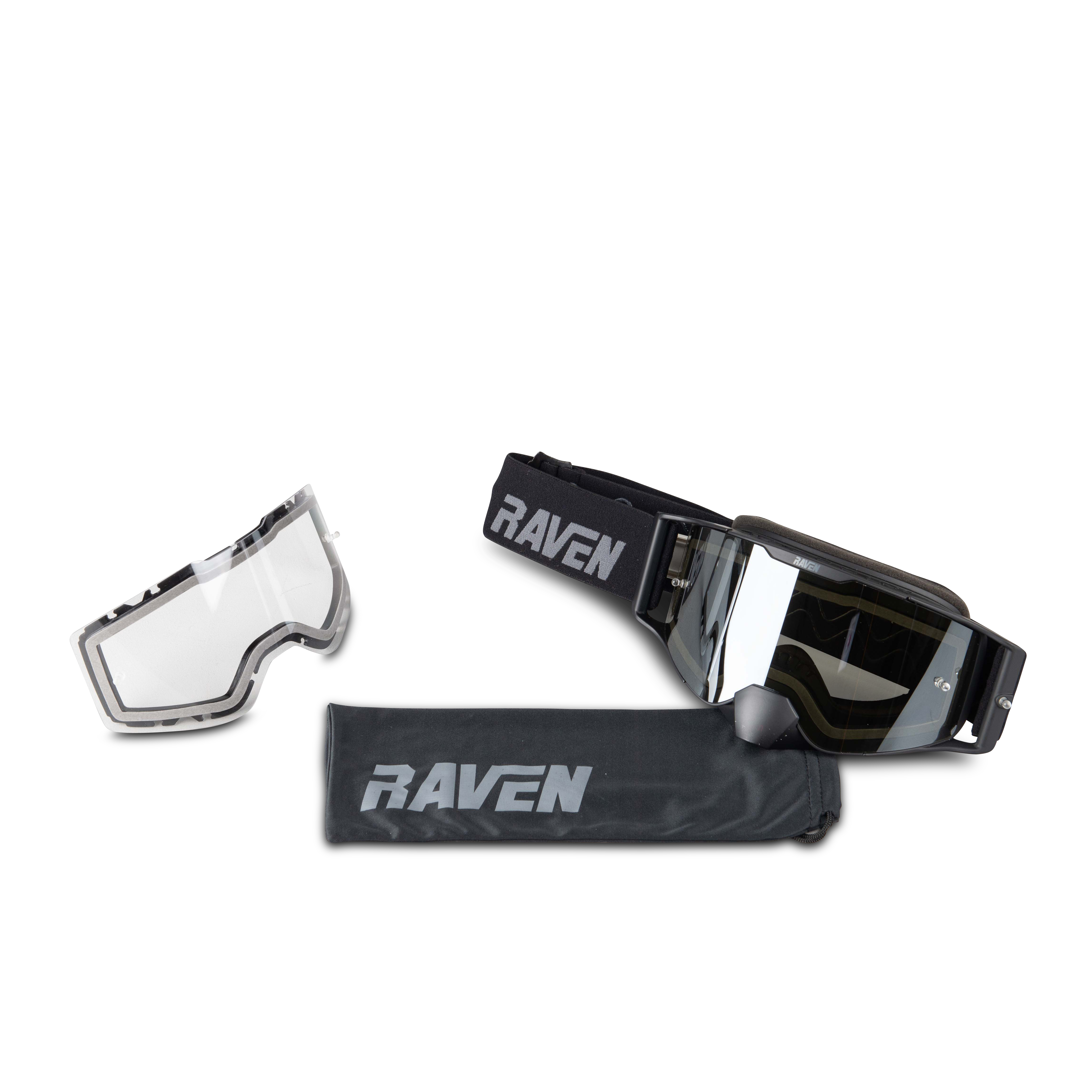 Crossbril Raven Halcon Silver Mirror + Clear Lens
