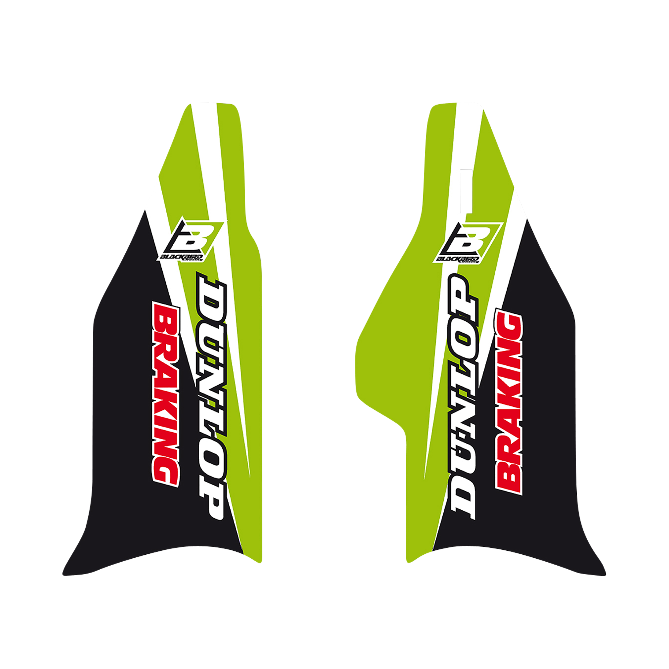 Adhesivos para Protectores de Horquilla Blackbird Dream 4 Verde-Negro-Blanco