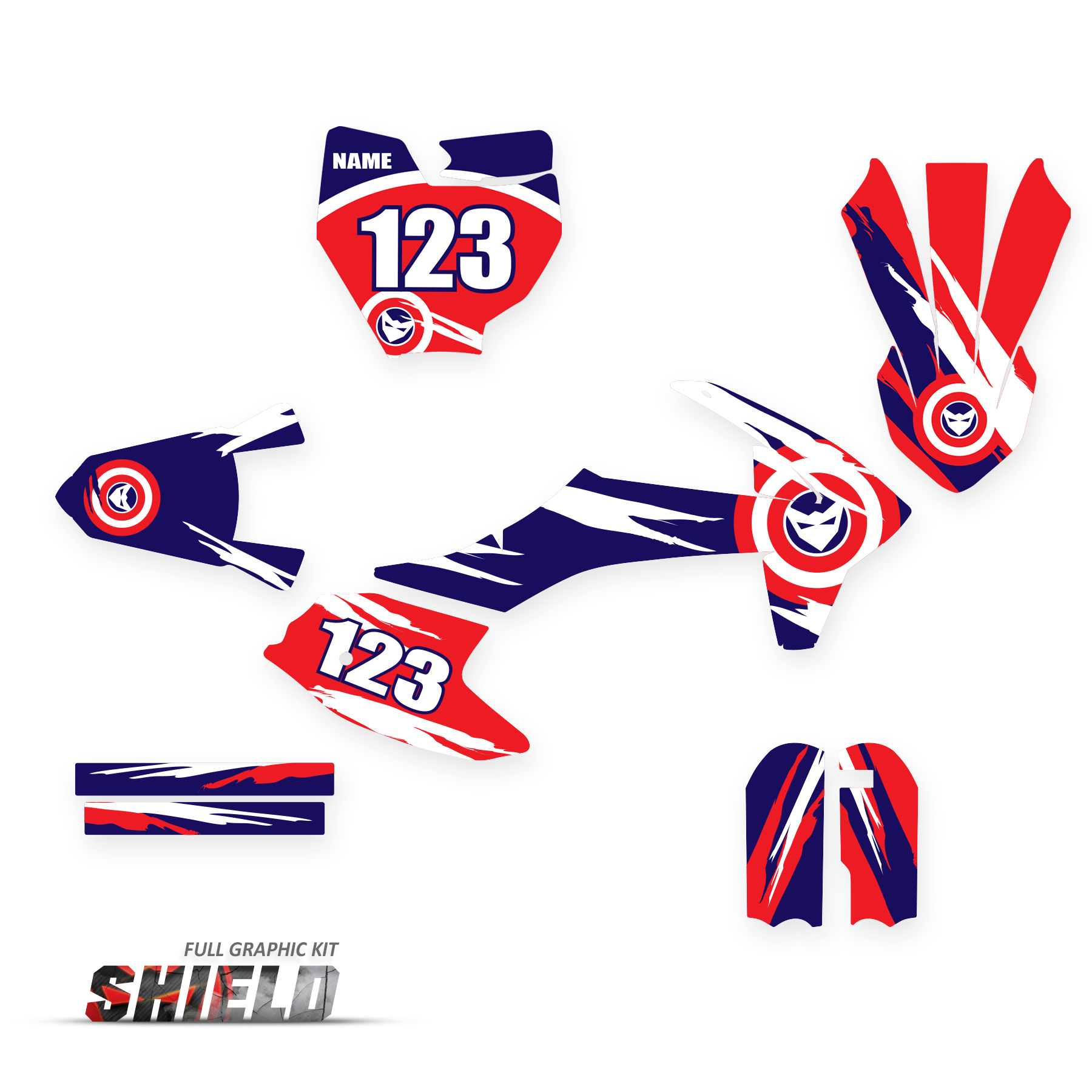 Juego de Adhesivos 24MX Shield Portanúmeros