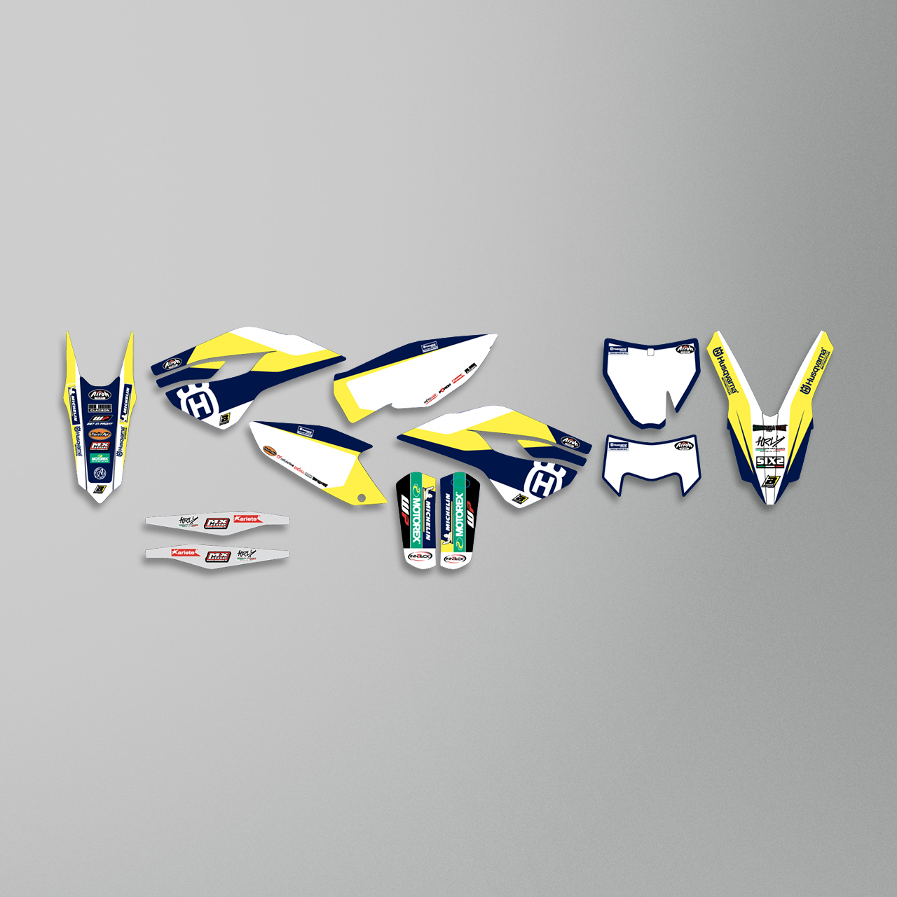 Blackbird Replica Trophy 2019 Complete Decal Kit with Seat Cover White-Yellow-Blue