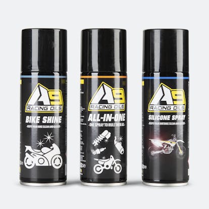 Pack 3 Spray A9 Racing Lucidante Moto + All-In-One + Spray
