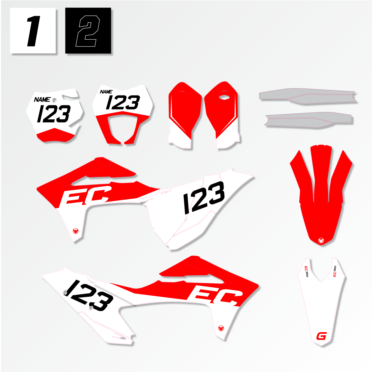 Kit de Adhesivos 24MX Gas Gas EC 2021 con Nombre y Número