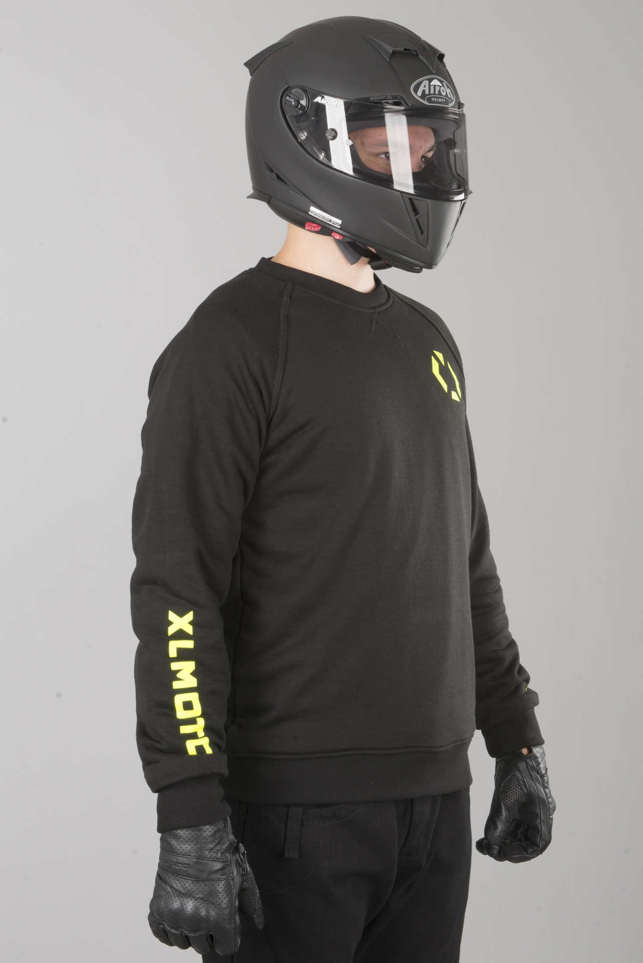 XLMOTO Motorrad Sweatshirt Aramidverstärkt Schwarz Gelb XLMOTO Motorrad Sweatshirt Aramidverstärkt Schwarz Gelb