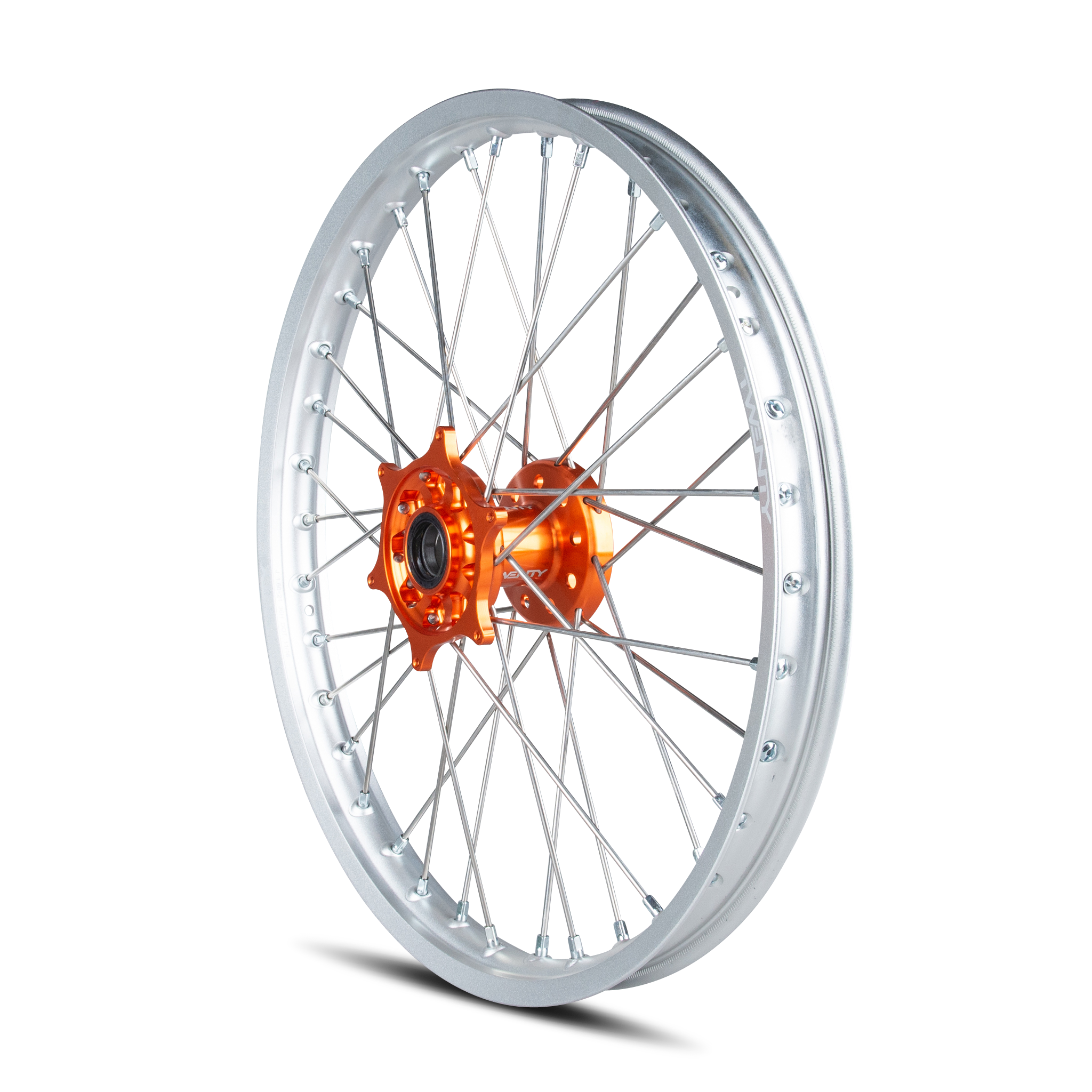 Rueda Delantera de Cross Twenty Plateado-Naranja 21"