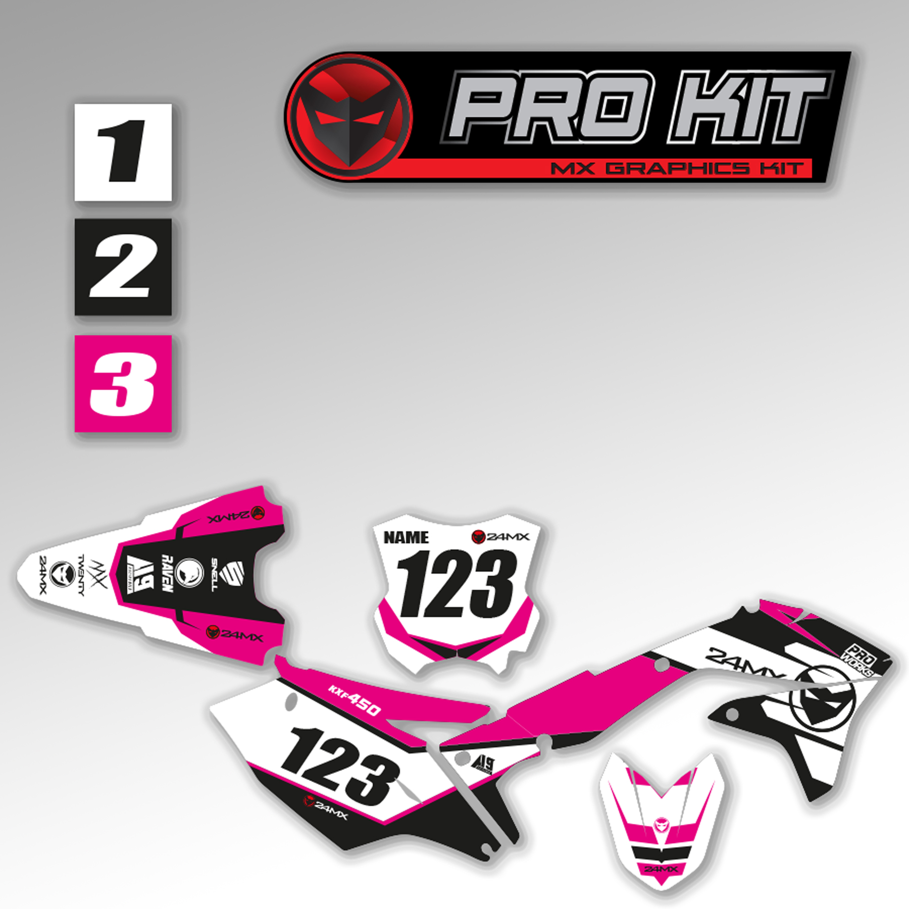 Juego de Adhesivos Completo 24MX PRO KIT + Adhesivos Portanúmeros