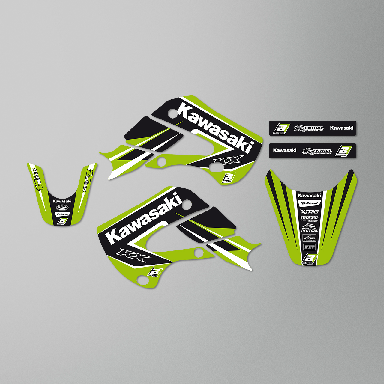 Blackbird Dream 4 Decal Kit Green-Black-White