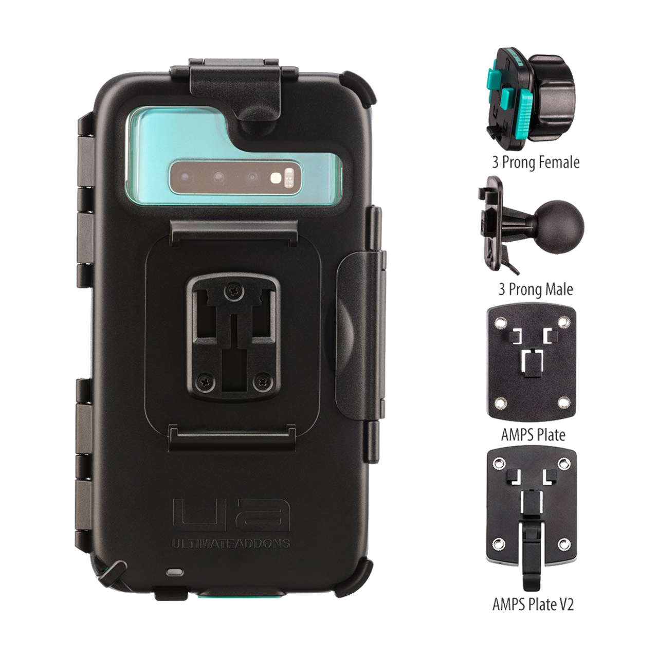 Ultimateaddons Universal XL Sized Waterdicht Telefoonhoes Zwart-Groen