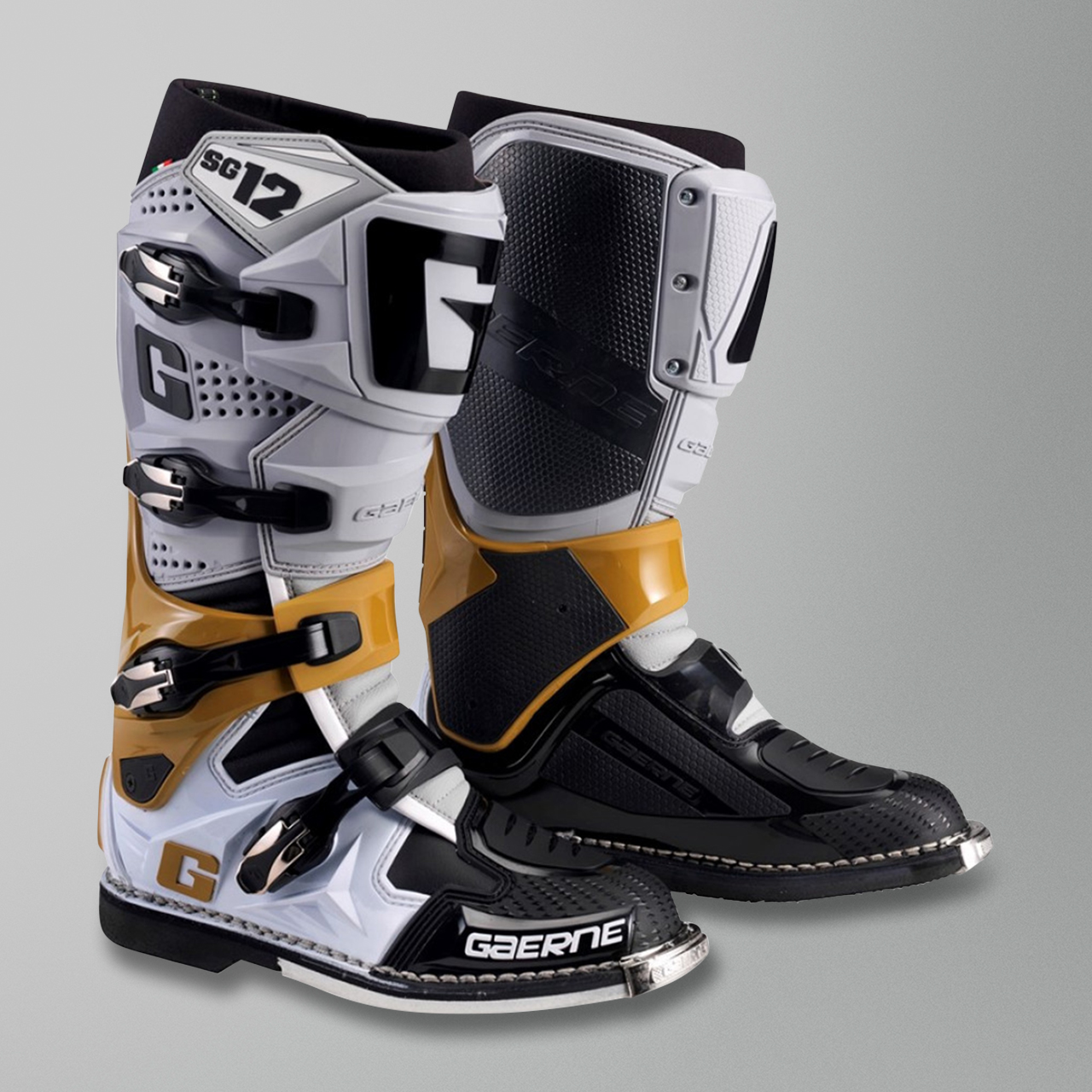 Gaerne Sg 12 Mx Boots Bronze White Grey Buy Now Get 10 Off 24mx Com