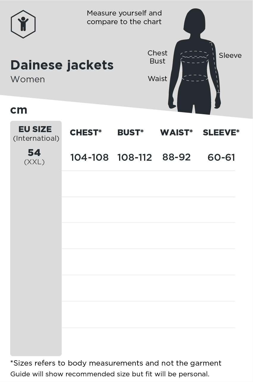 Dainese Motorcycle Jacket Size Chart