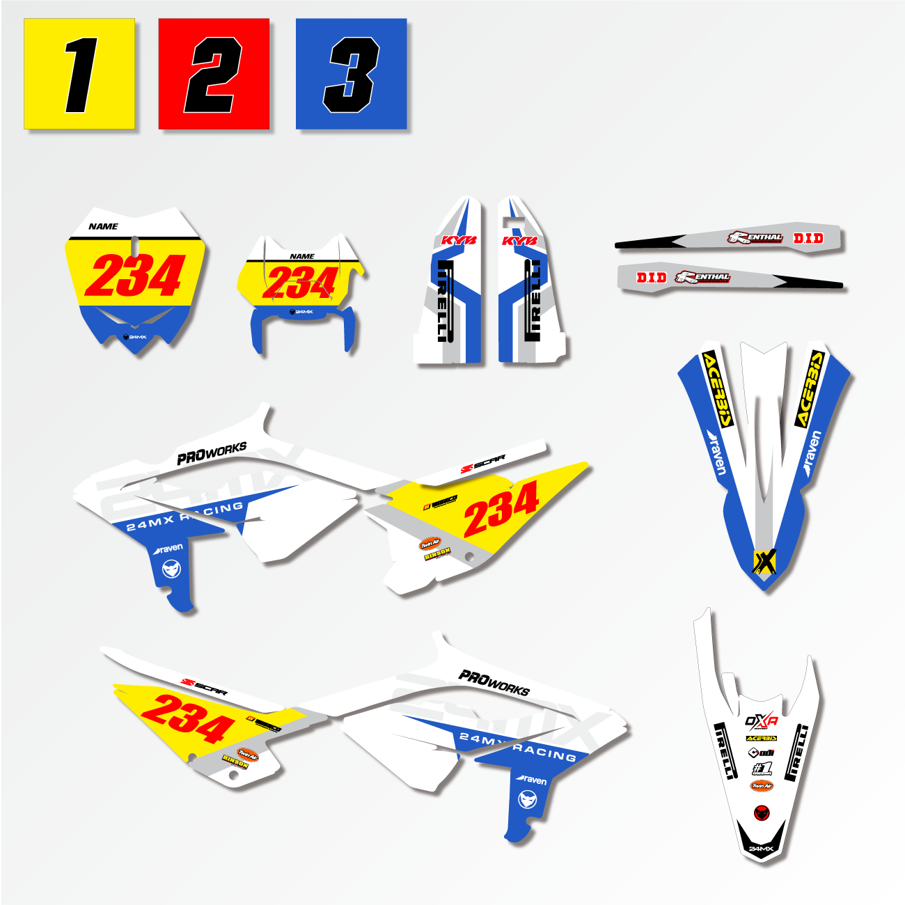 24MX Beta Dritto Decal Kit White