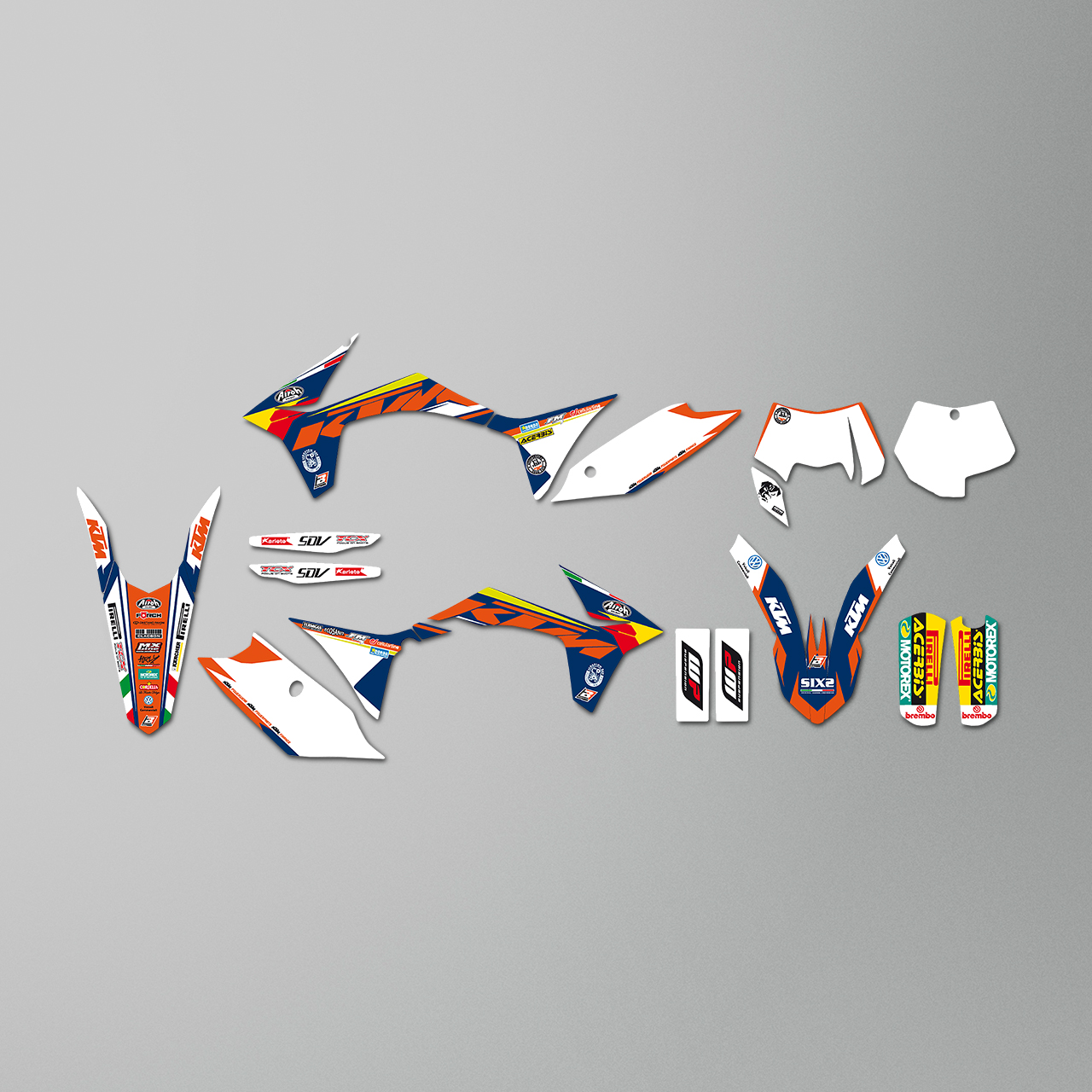 Blackbird Replica Trophy 2018 Complete Decal Kit with Seat Cover Orange-Blue