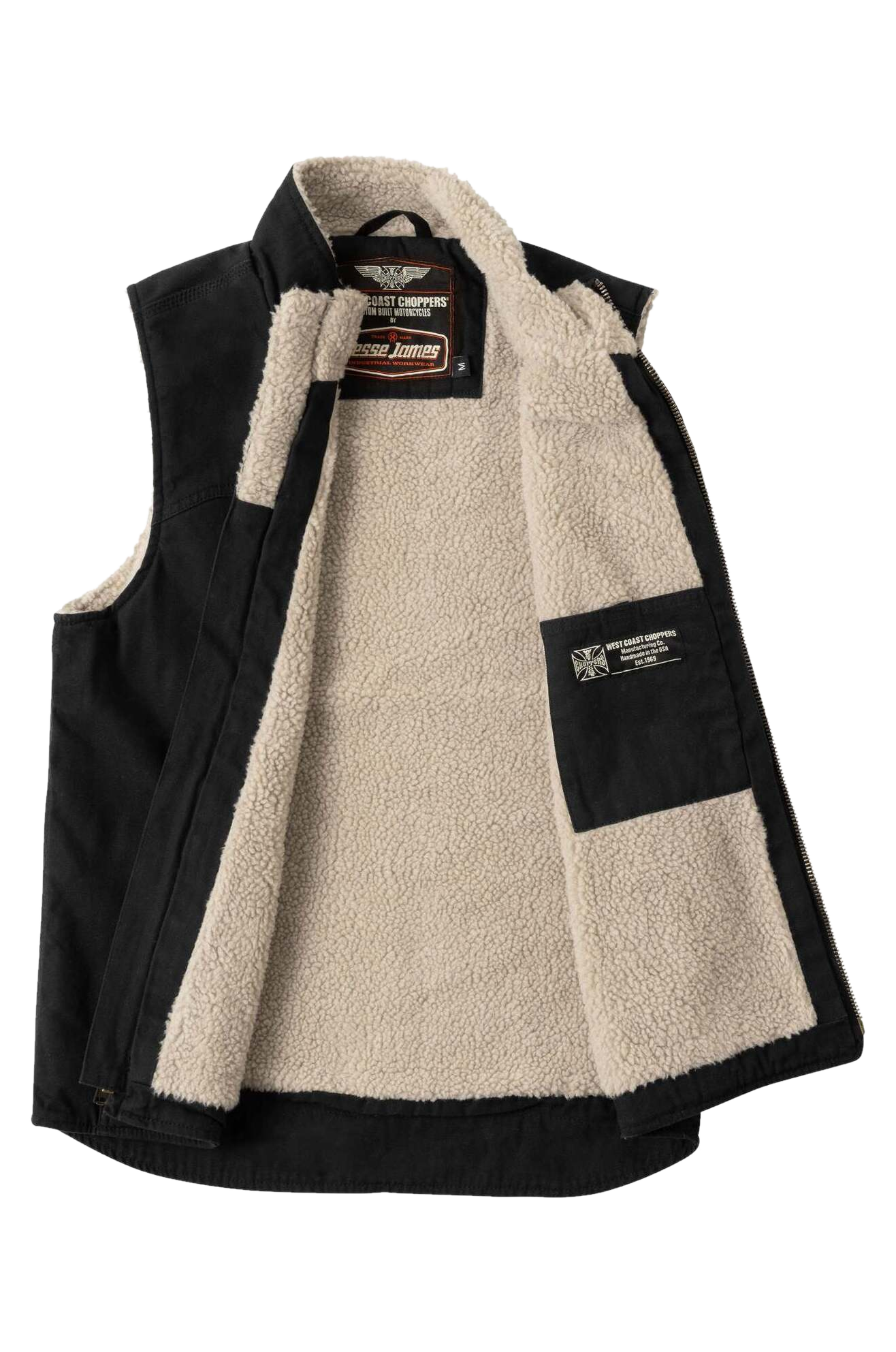 Chaleco De Trabajo Con Forro De Sherpa En Canvas West Coast Choppers