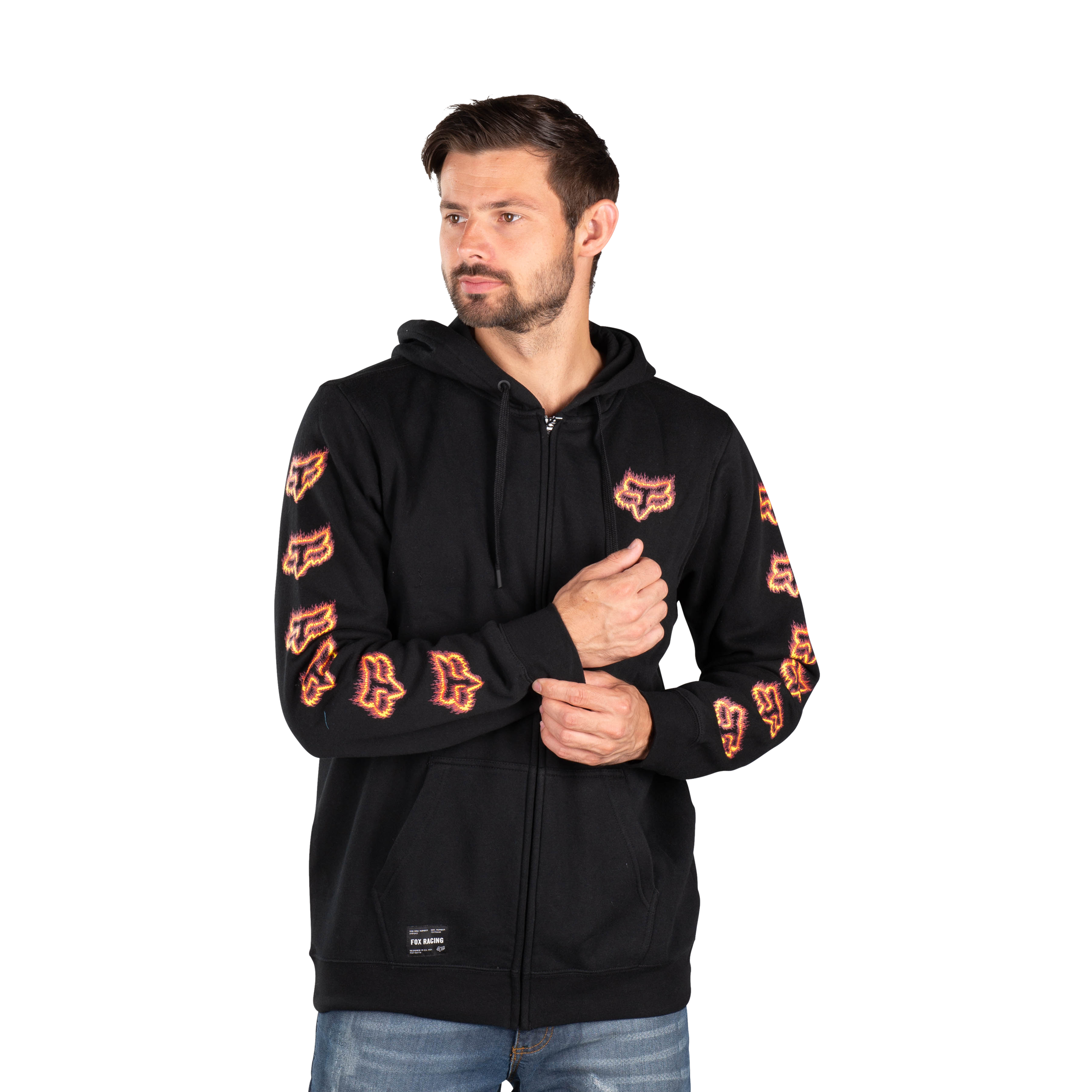 fox black orange hoodie