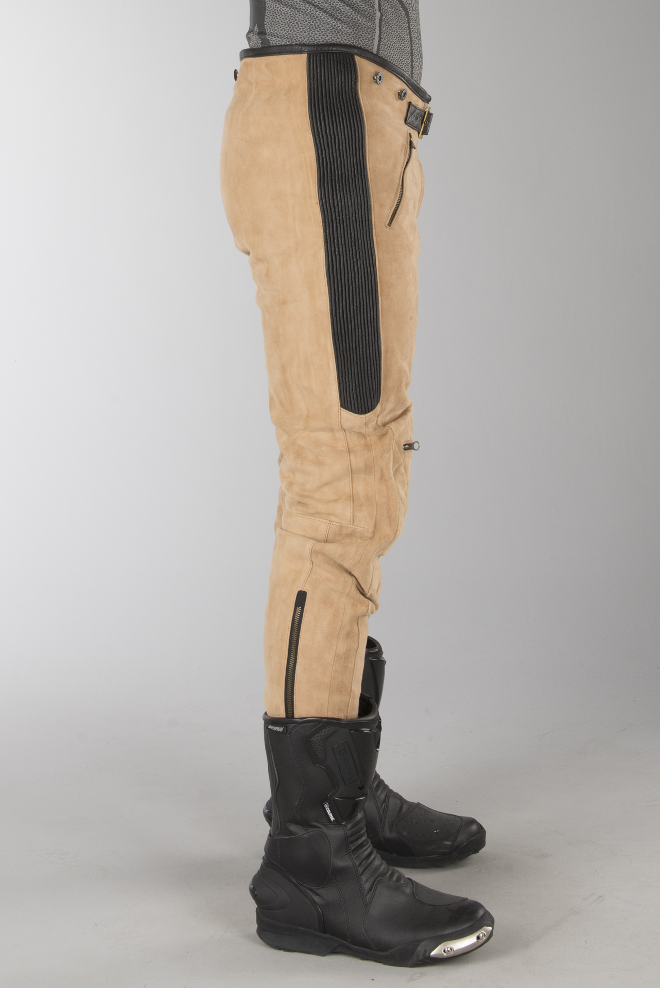 MC Skinnbukse Ride&Sons Diamond Suede Brun MC Skinnbukse Ride&Sons Diamond Suede Brun