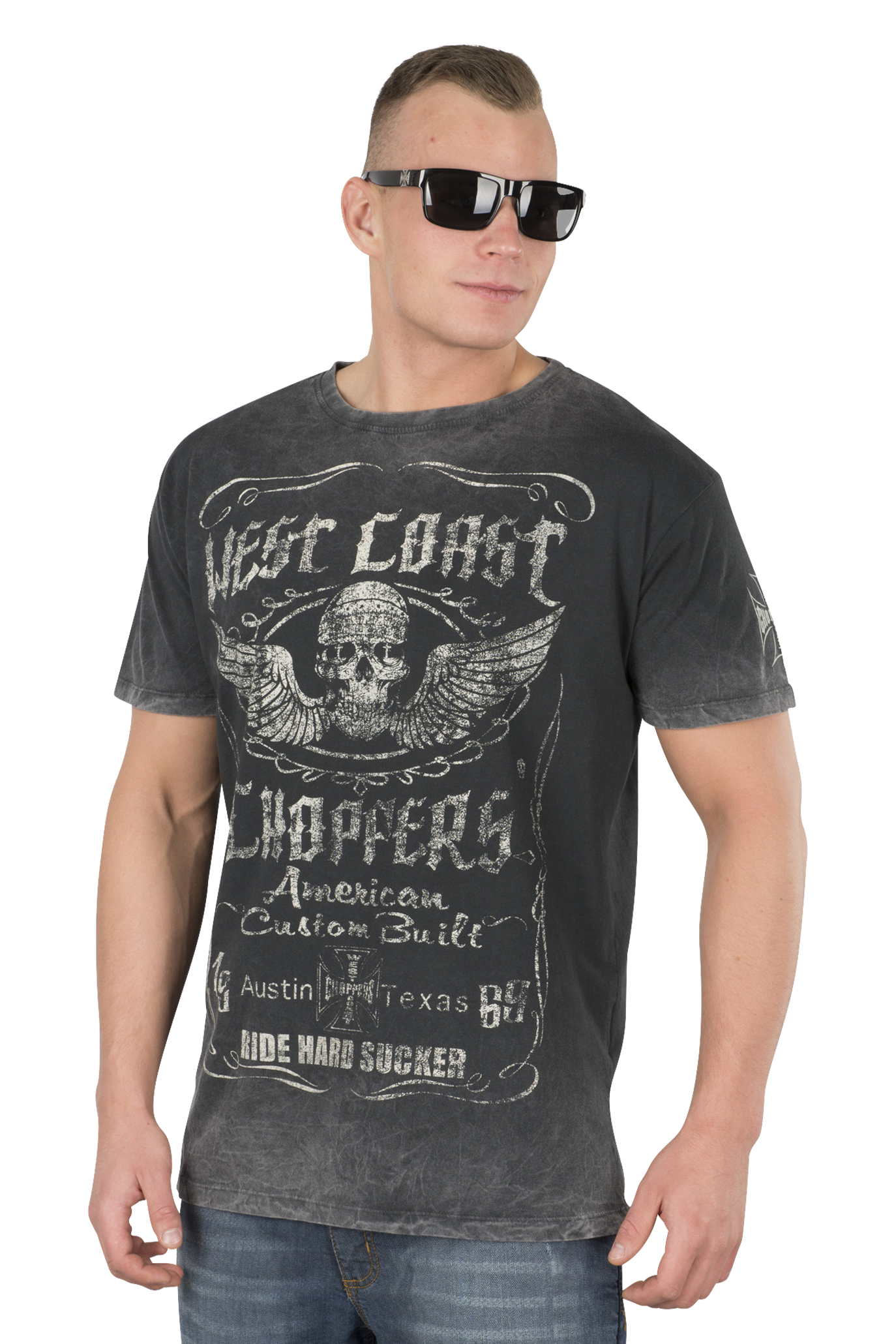 T-Shirt West Coast Choppers Ride Hard Sucker Vintage